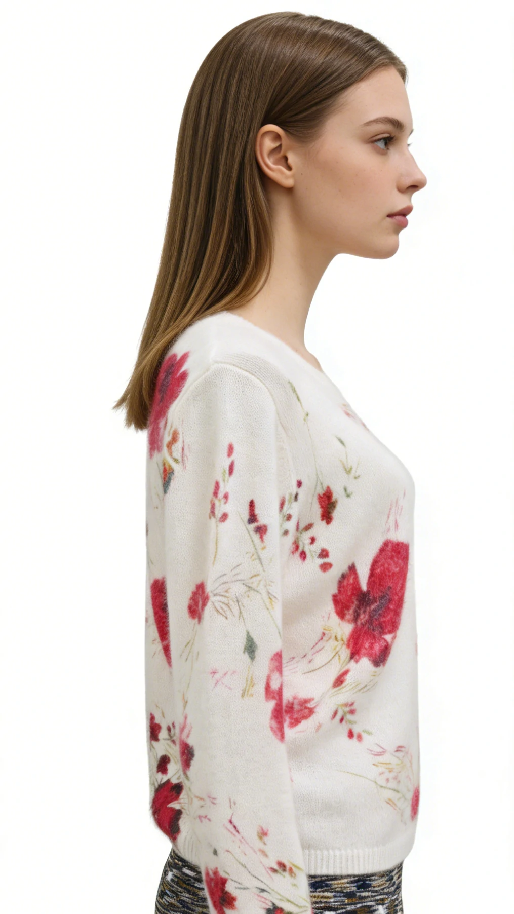 50%Angora Nylon Floral Print Cardigan 3 50%Angora Nylon Floral Print Cardigan - Image 3