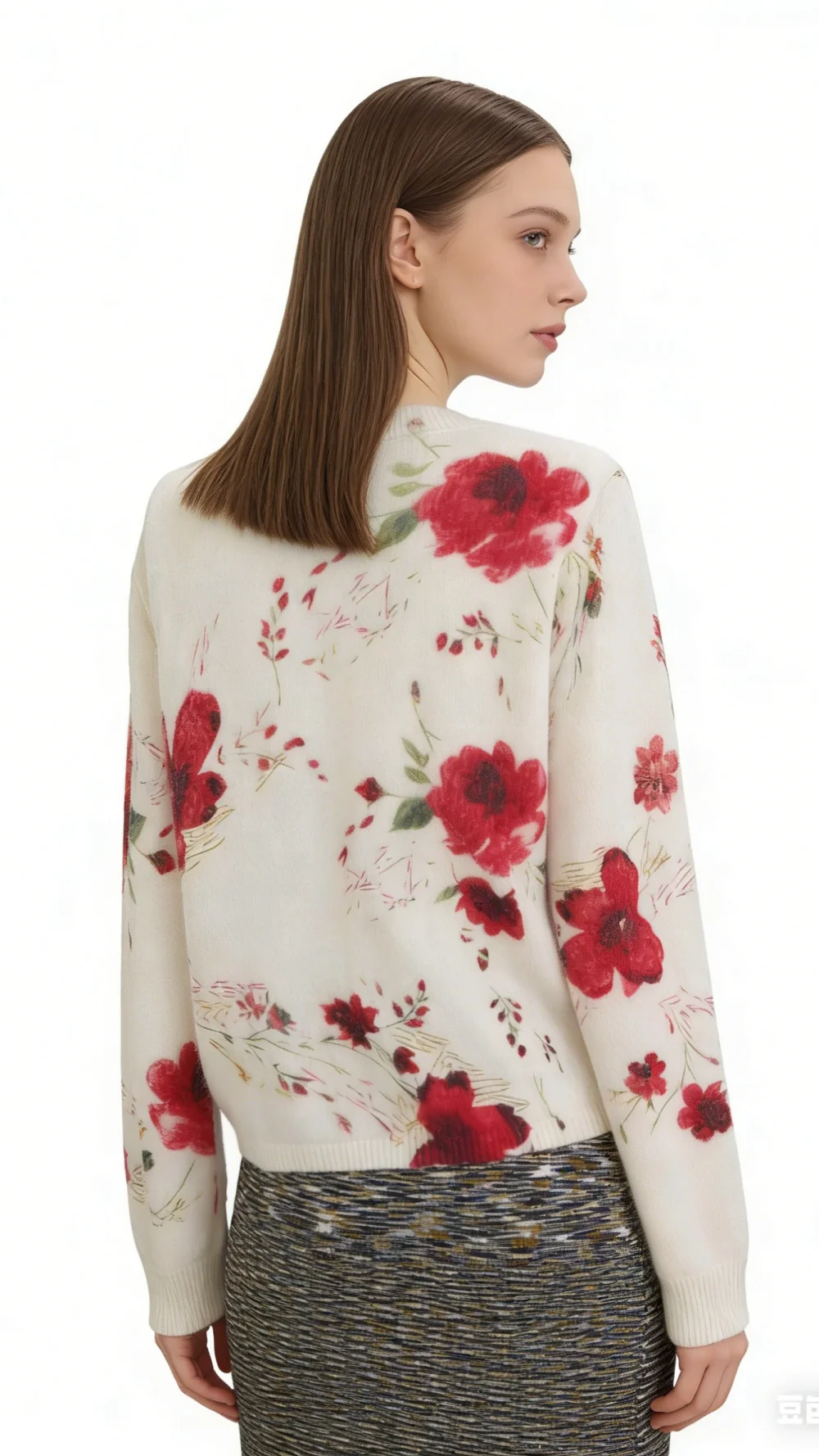 50%Angora Nylon Floral Print Cardigan (3)