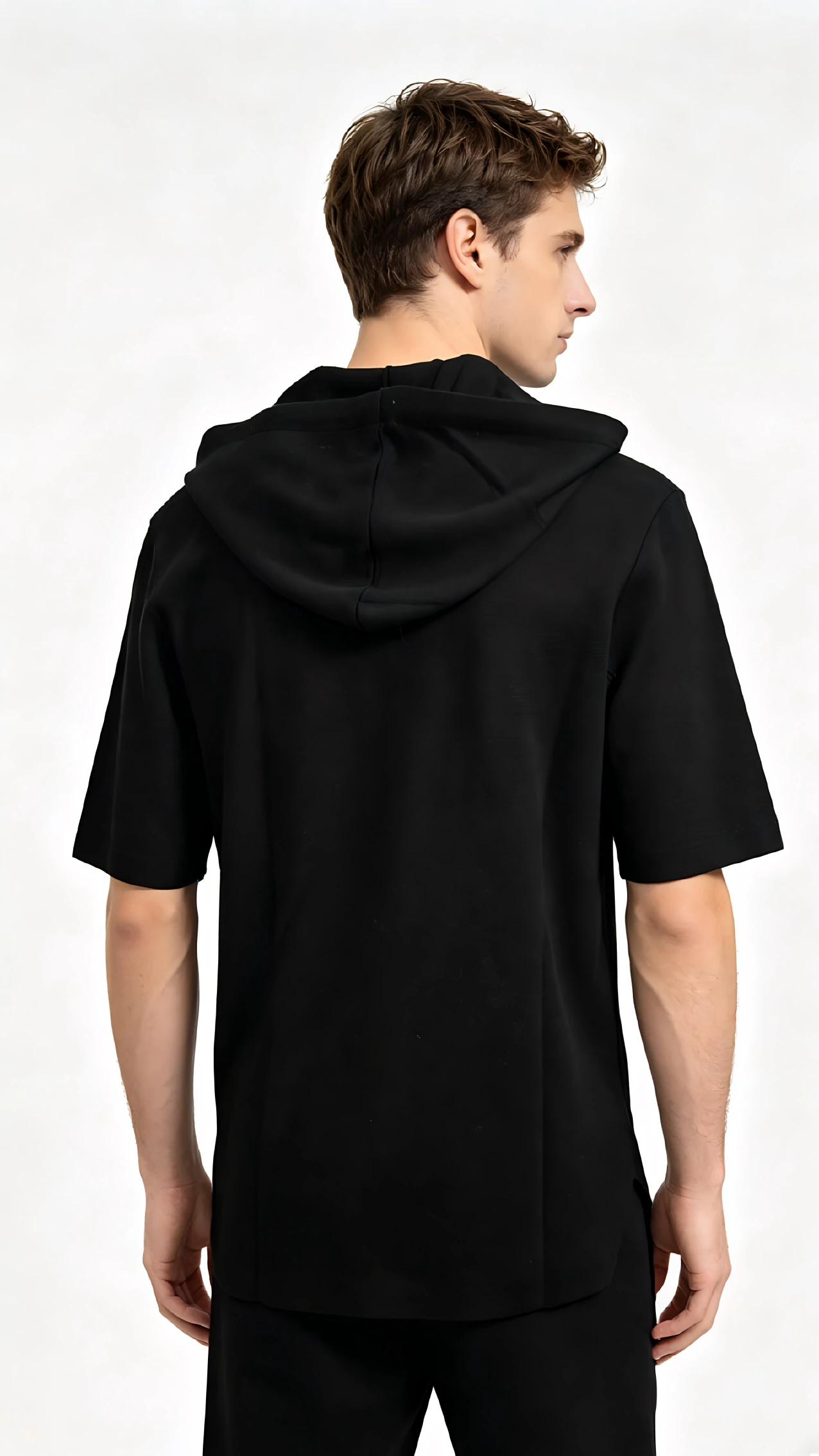 Black "30" Graphic Short-Sleeve Hoodie 3 Black "30" Graphic Short-Sleeve Hoodie - Image 3