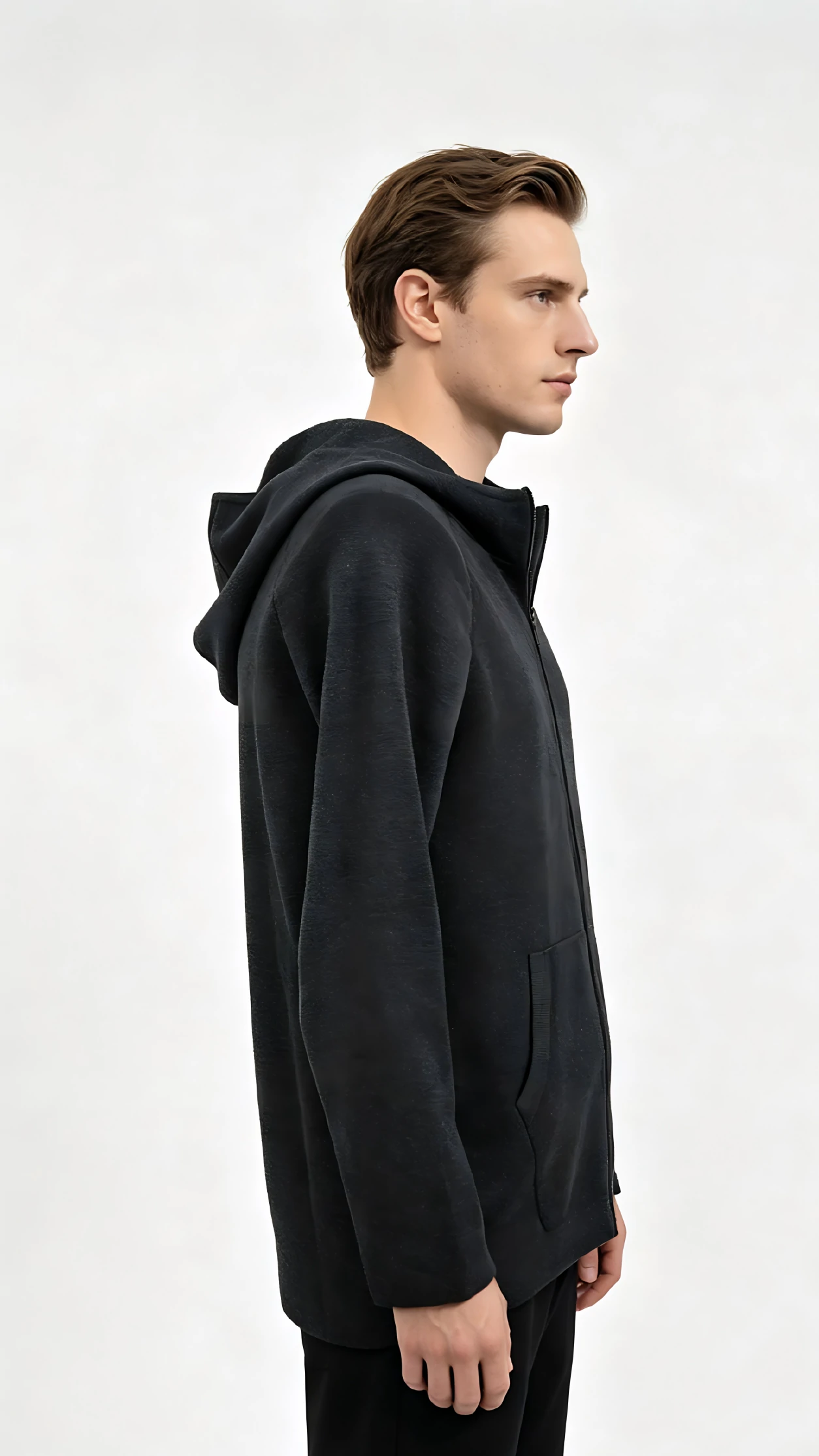 Dark Grey Full-Zip Hooded Sweatshirt 2 Dark Grey Full-Zip Hooded Sweatshirt - Image 2