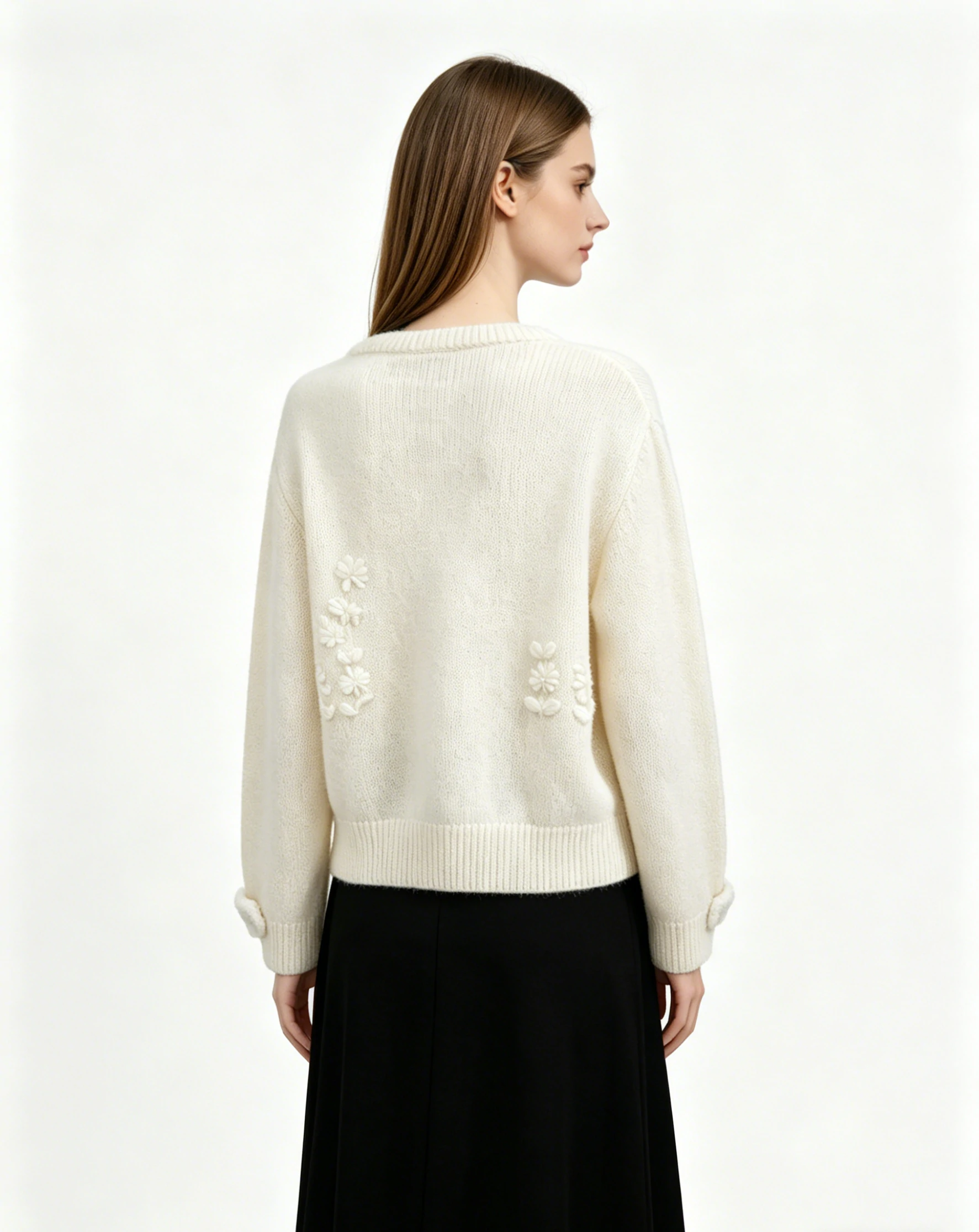Embossed Floral Wool-Alpaca Knit Cardigan 3 Embossed Floral Wool-Alpaca Knit Cardigan - Image 3