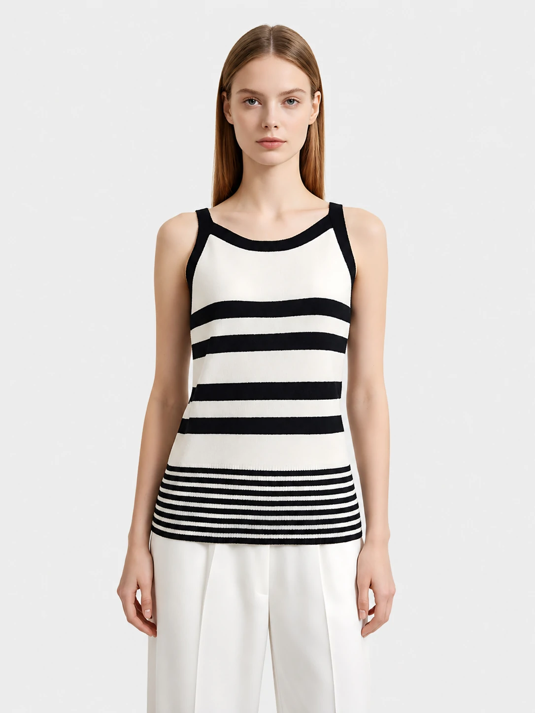Colorblock Stripe Crew Neck Knit Vest 1 Colorblock Stripe Crew Neck Knit Vest