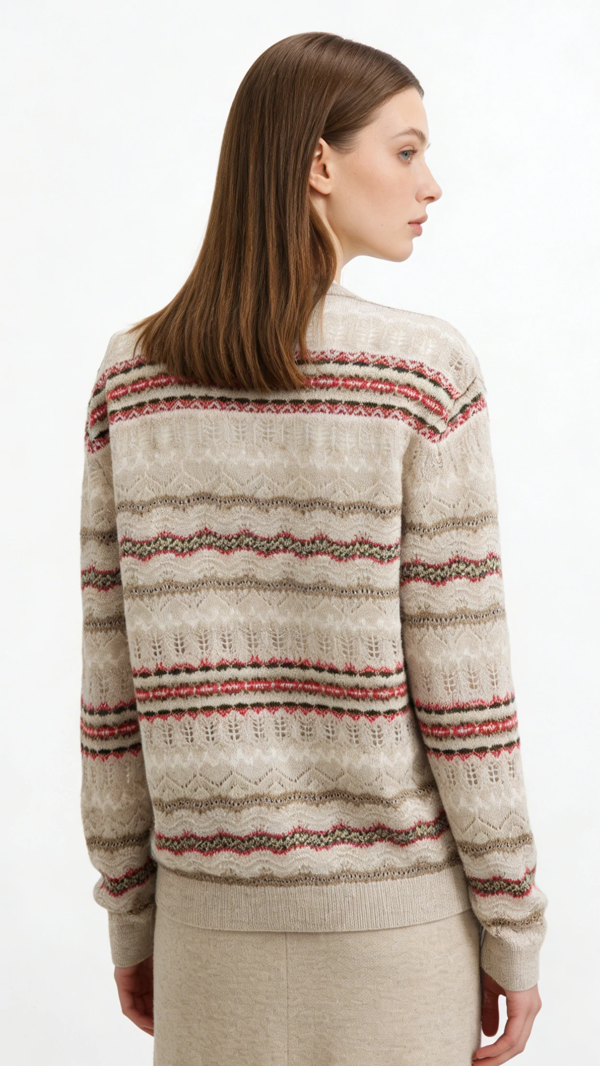 Fair Isle 100% Wool Crewneck Sweater 3 Fair Isle 100% Wool Crewneck Sweater - Image 3