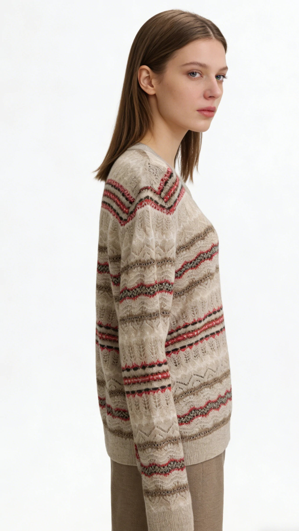 Fair Isle 100% Wool Crewneck Sweater 2 Fair Isle 100% Wool Crewneck Sweater - Image 2