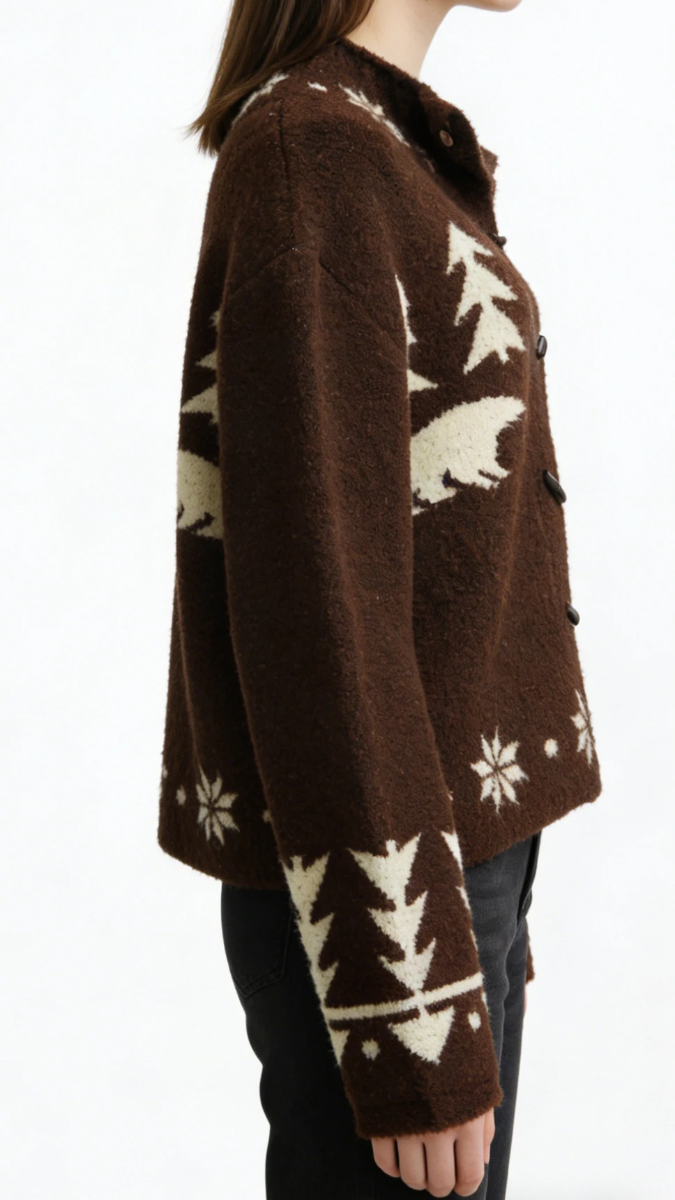 Fair Isle Hooded Toggle Cardigan (2)