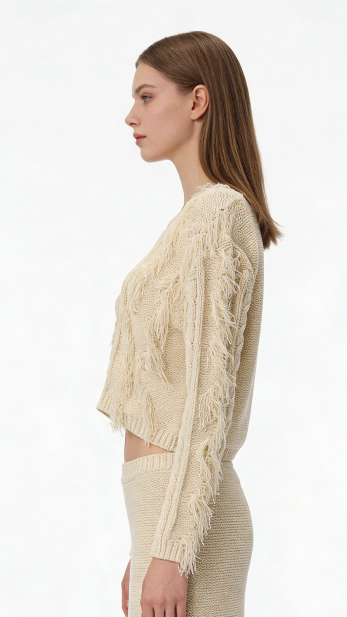 Fringe Cable Knit Cotton Blend Pullover 2 Fringe Cable Knit Cotton Blend Pullover - Image 2