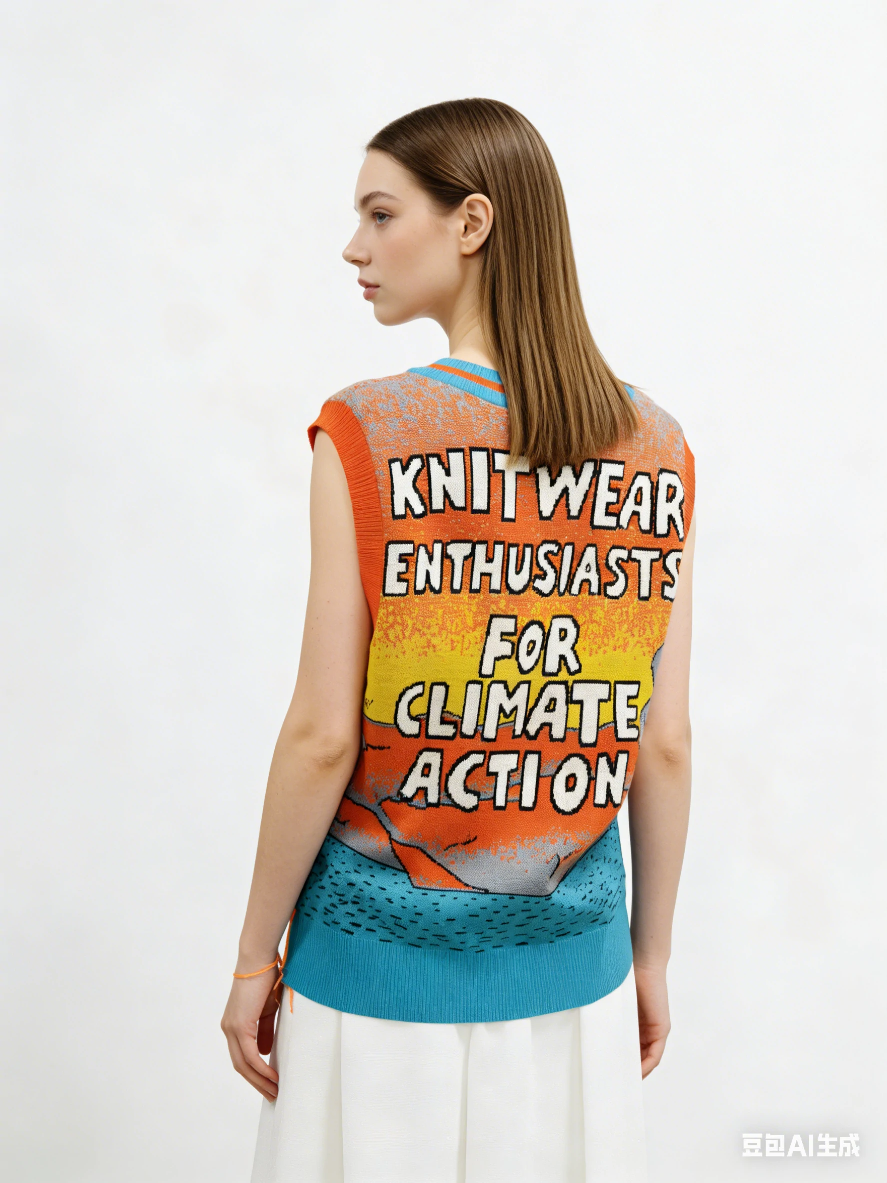 Graphic 100% Wool Sweater Vest 2 Graphic 100% Wool Sweater Vest - Image 2
