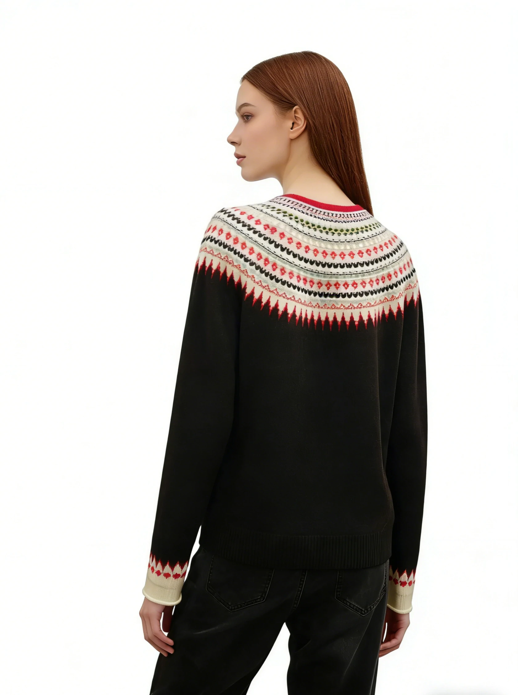 Nordic Fair Isle Button-Front Cardigan 3 Nordic Fair Isle Button-Front Cardigan - Image 3