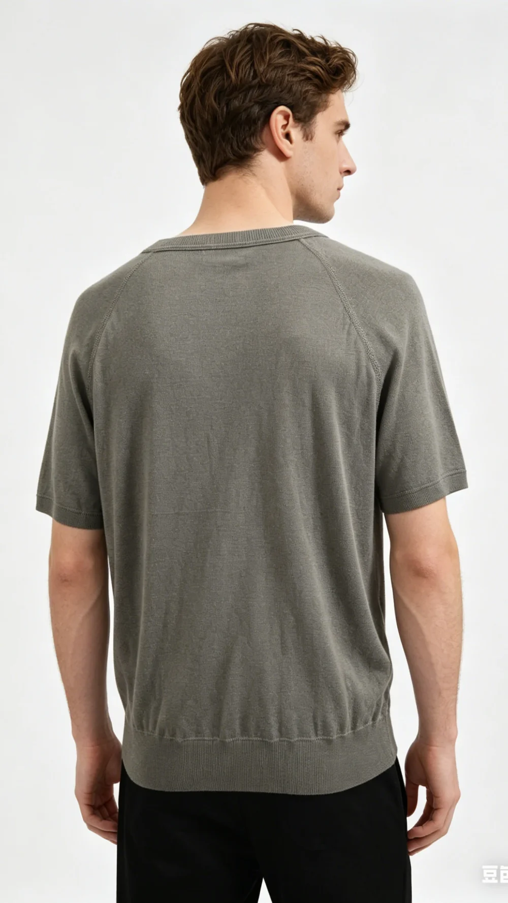 Olive Green Raglan Sleeve Relaxed Knit T-Shirt (3)