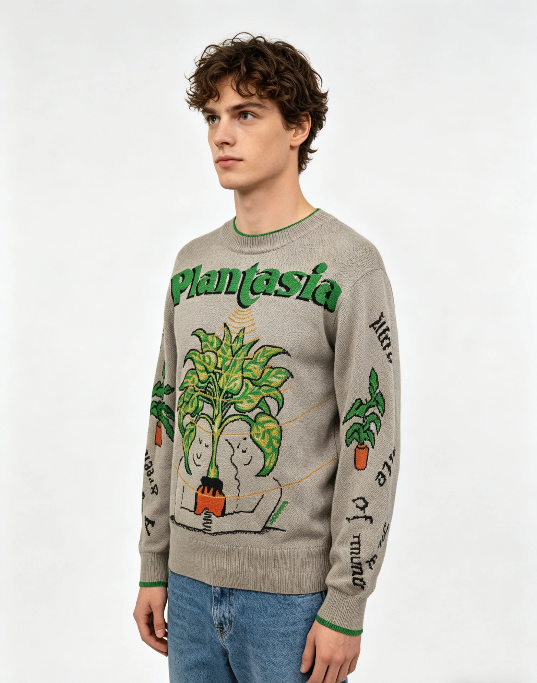Plantasia Botanical Graphic Knit Sweater 2 Plantasia Botanical Graphic Knit Sweater - Image 2