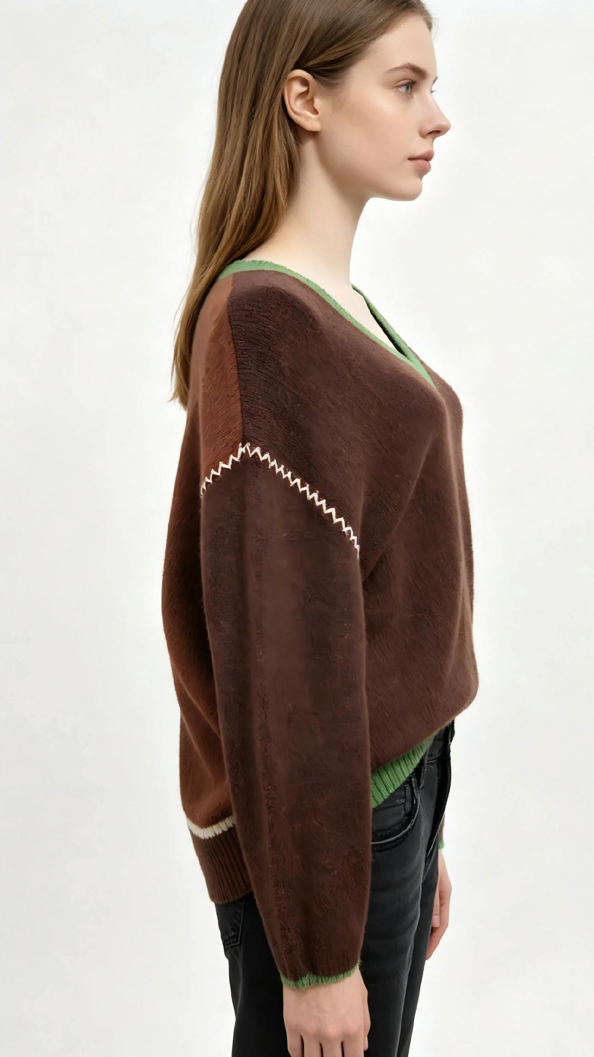 Preppy Crest Patch V-Neck Sweater 2 Preppy Crest Patch V-Neck Sweater - Image 2