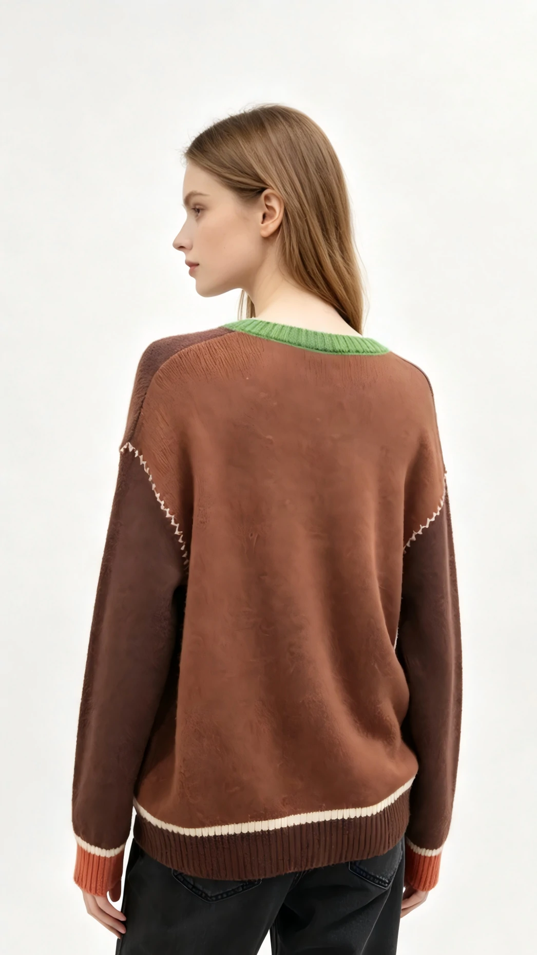 Preppy Crest Patch V-Neck Sweater 3 Preppy Crest Patch V-Neck Sweater - Image 3