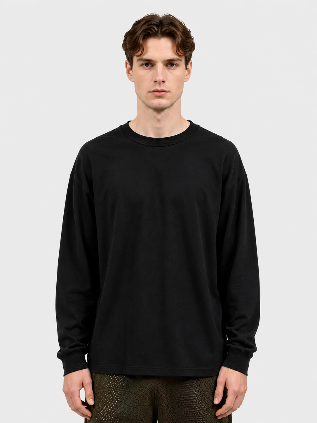 Black Crew Neck Relaxed Knit Sweater 1 Black Crew Neck Relaxed Knit Sweater