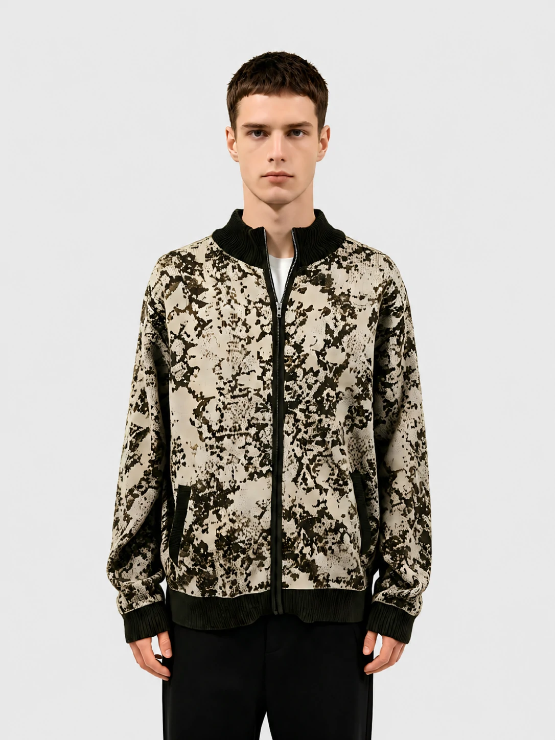 Camouflage Print Zip Bomber 1 Camouflage Print Zip Bomber