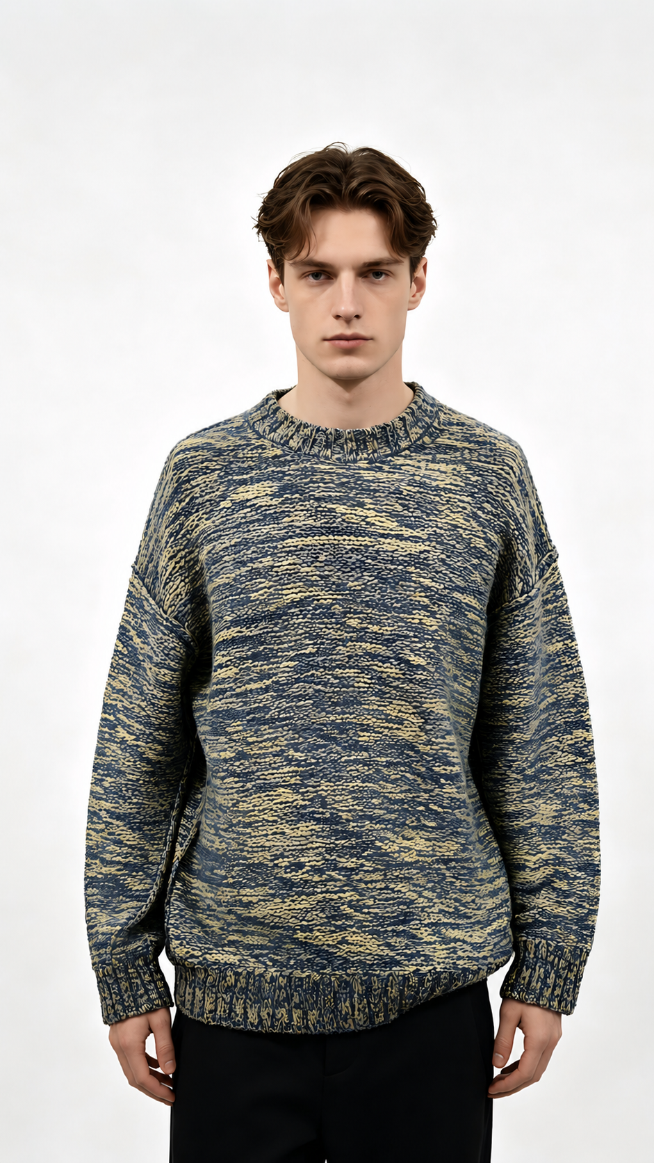 Retro Cityscape Graphic Knit Sweater
