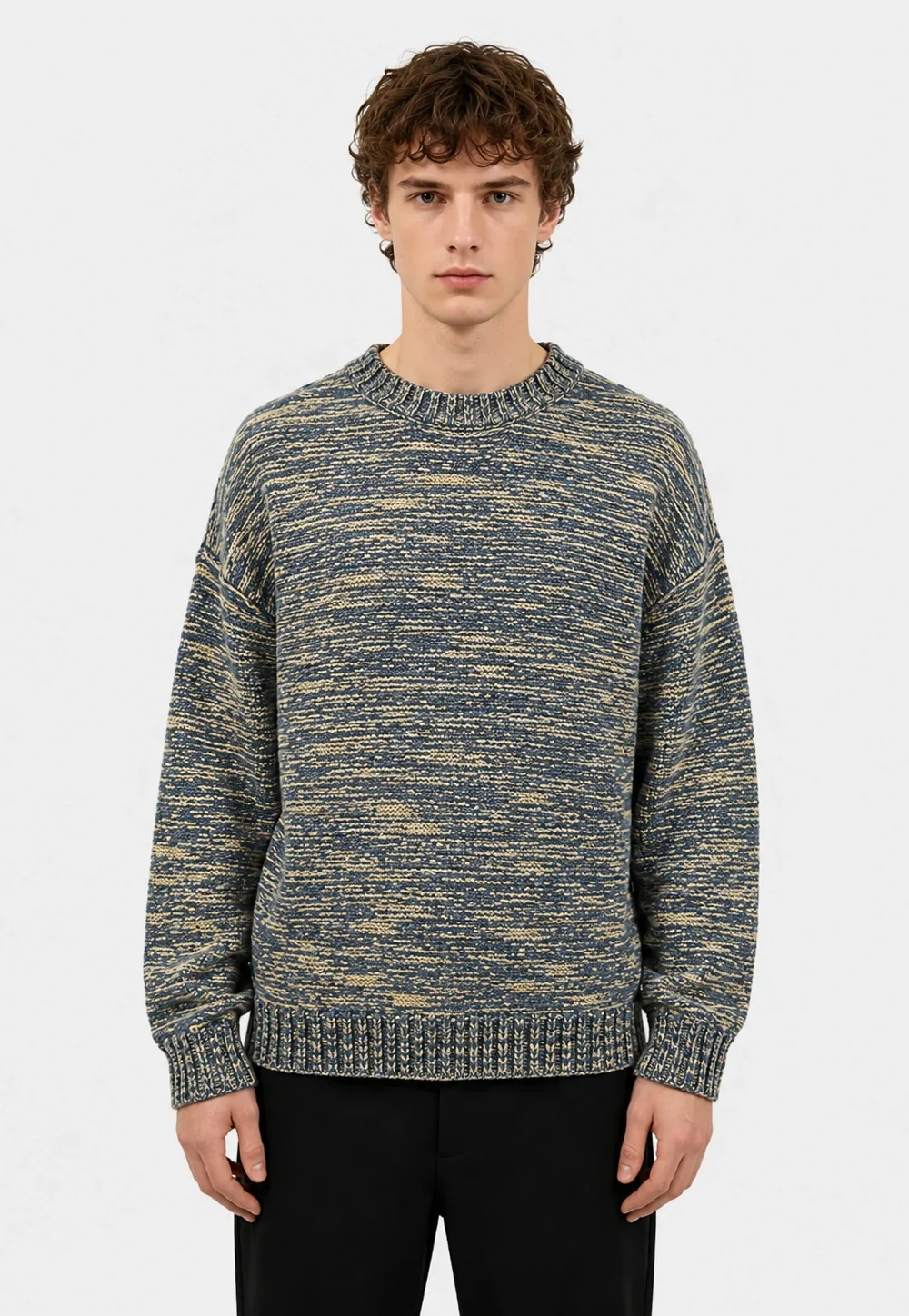 Retro Cityscape Graphic Knit Sweater