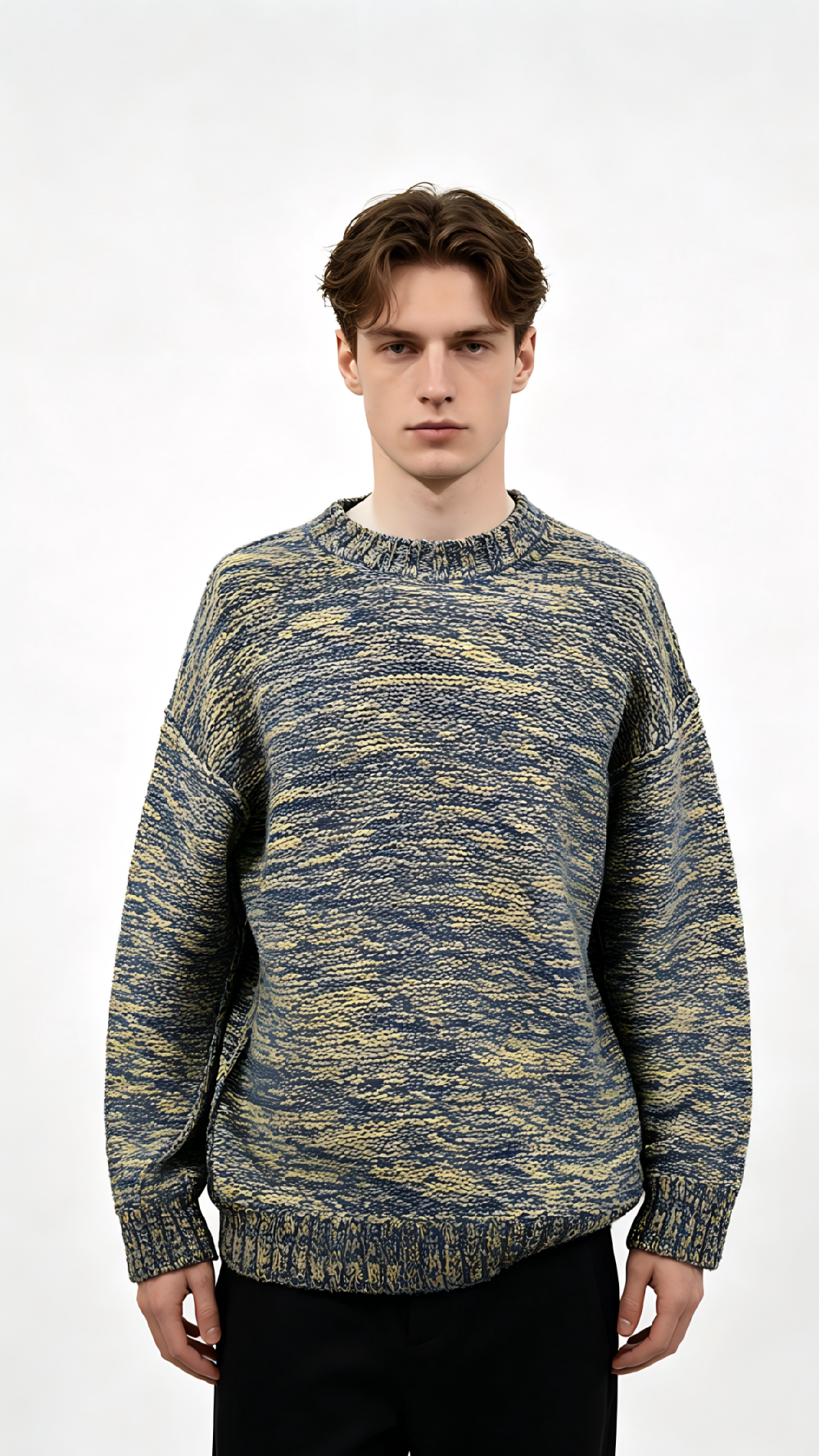 Retro Cityscape Graphic Knit Sweater
