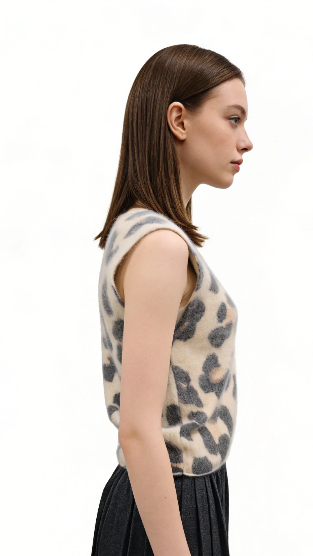 Leopard Print Wool Cashmere Knit Vest 2 Leopard Print Wool Cashmere Knit Vest - Image 2