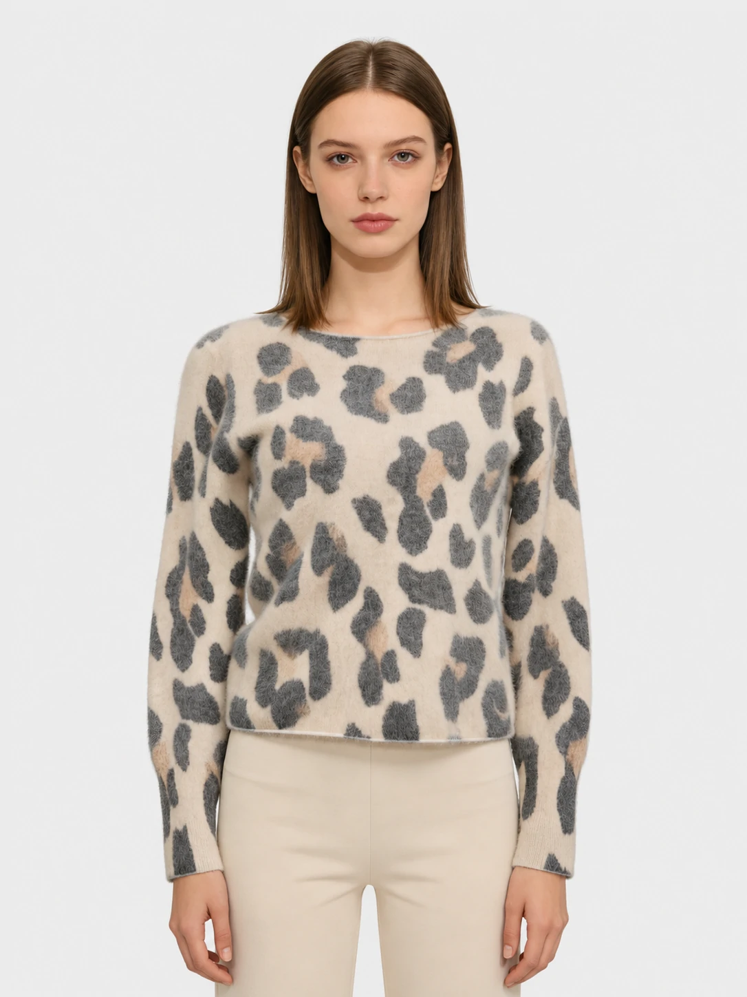 Leopard Print Wool Cashmere Pullover 1 Leopard Print Wool Cashmere Pullover