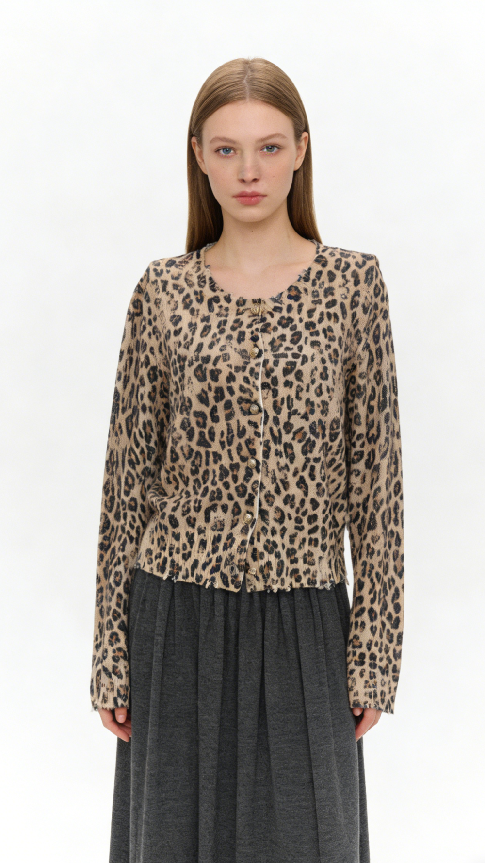 Luxury Leopard Slim Knit Cardigan