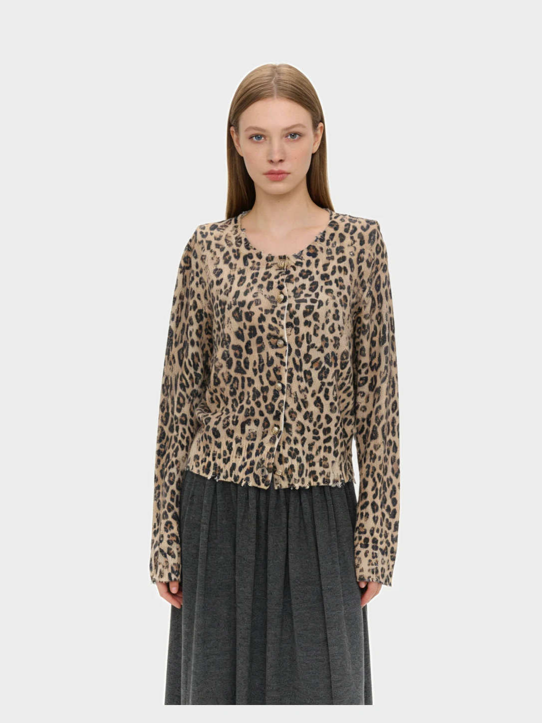 Luxury Leopard Slim Knit Cardigan 1 Luxury Leopard Slim Knit Cardigan