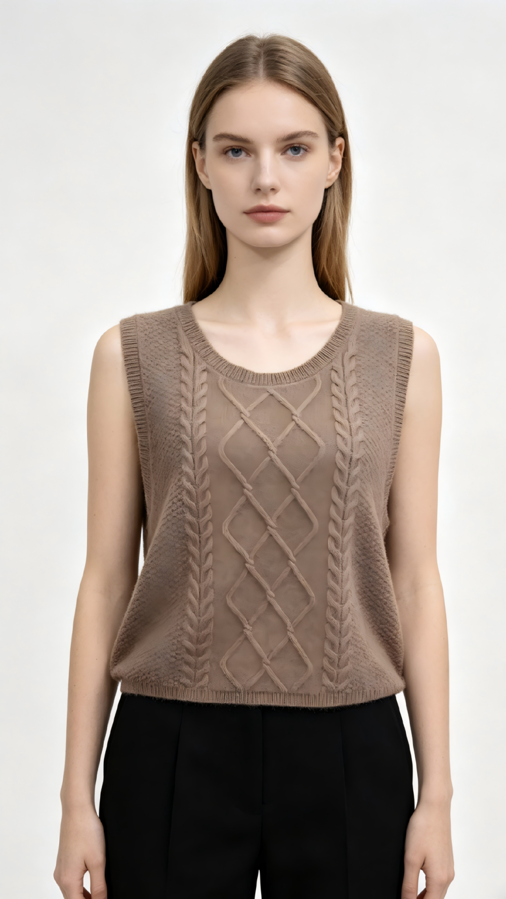 Luxury 100%Cashmere Cable Knit Vest