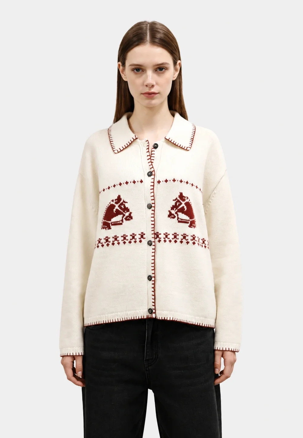 Vintage Horse Collared Cardigan