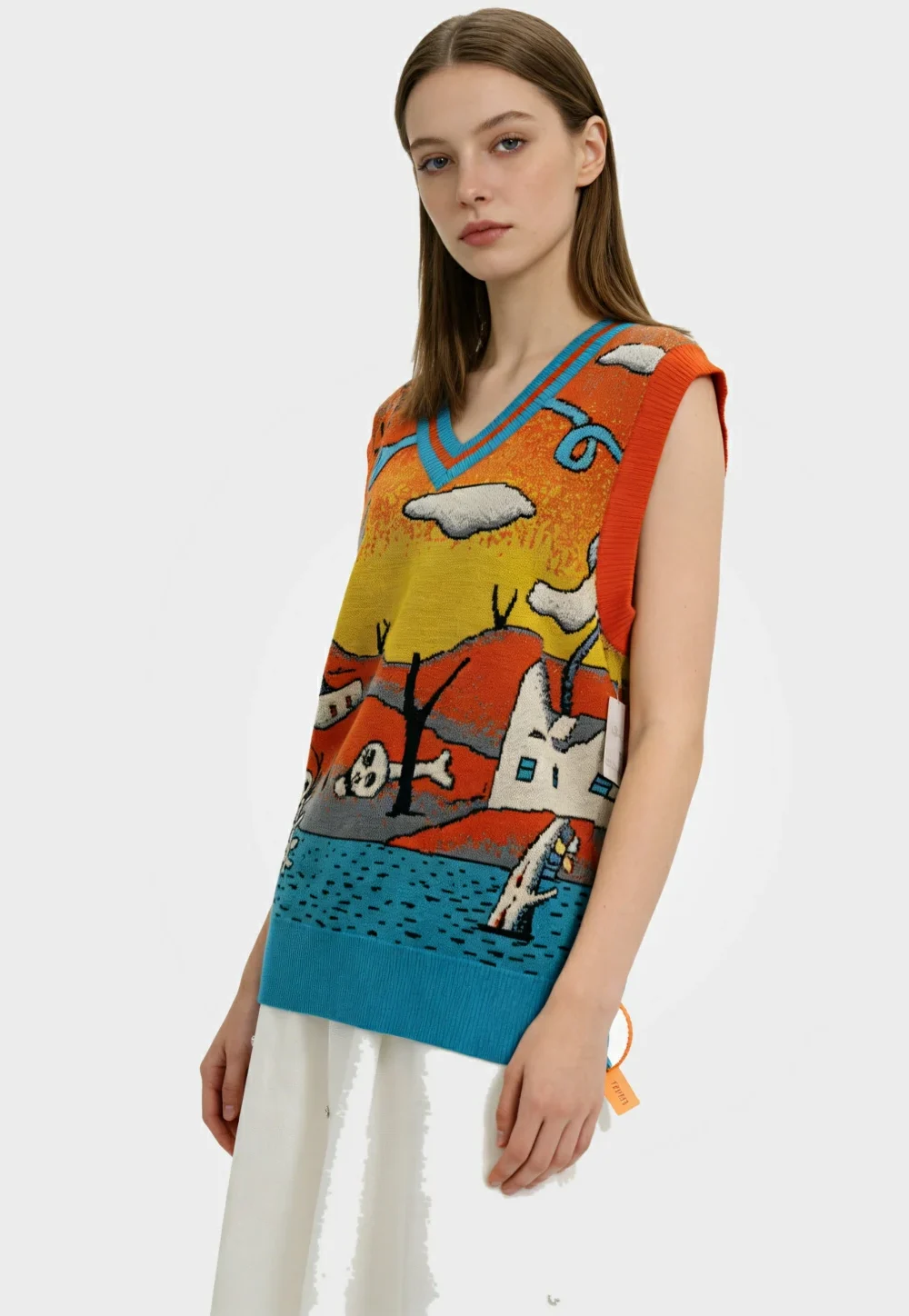 Graphic 100% Wool Sweater Vest