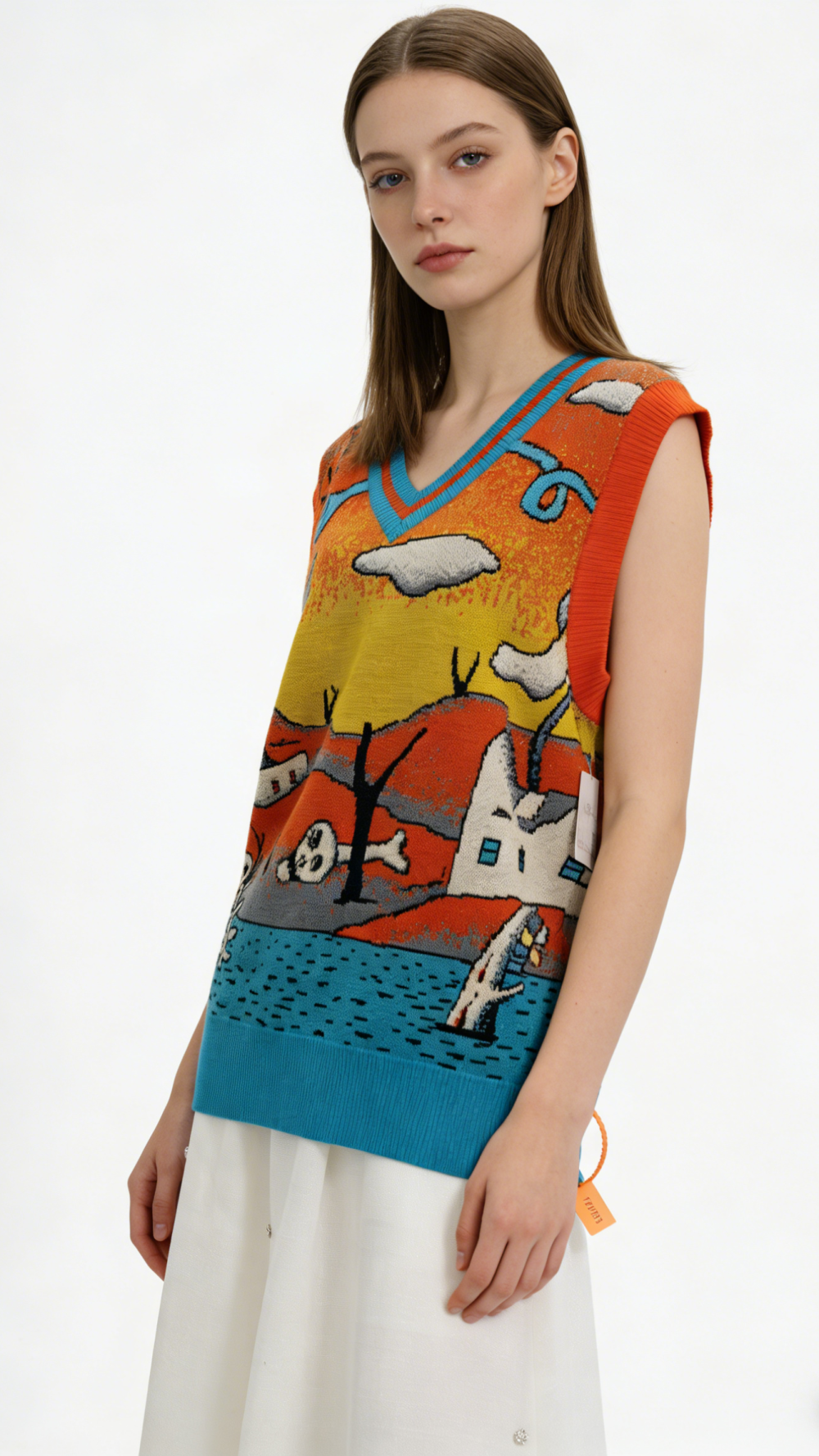 Graphic 100% Wool Sweater Vest
