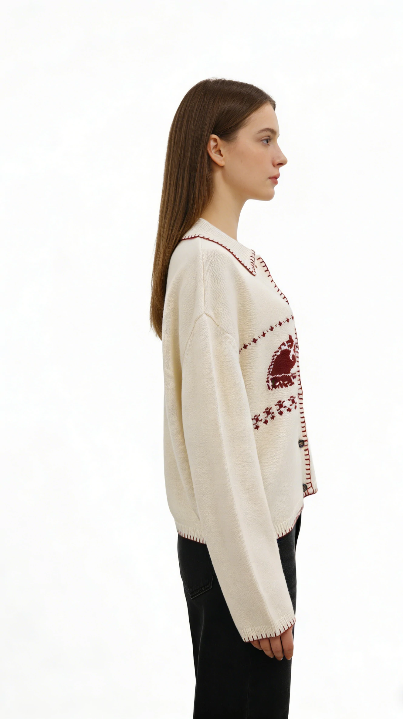 Vintage Horse Collared Cardigan 2 Vintage Horse Collared Cardigan - Image 2