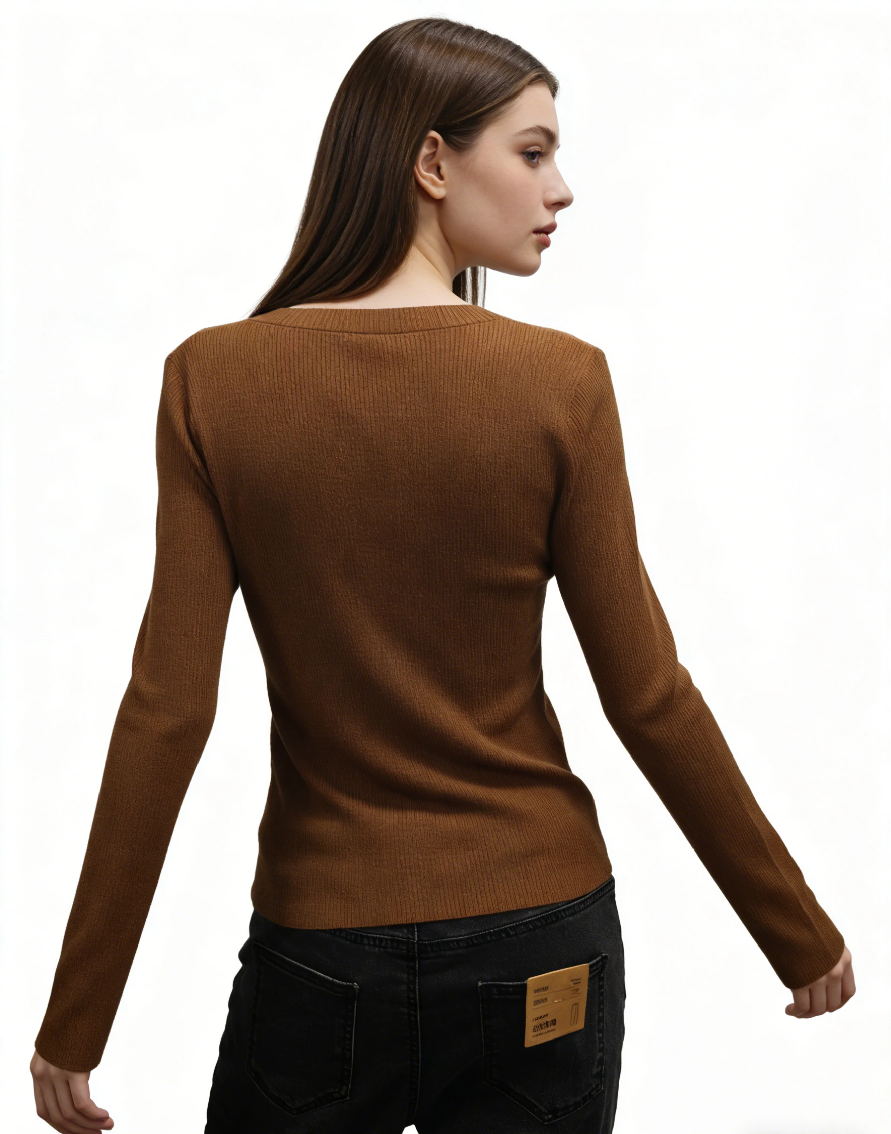 Wool Blend Ribbed Henley Top 3 Wool Blend Ribbed Henley Top - Image 3