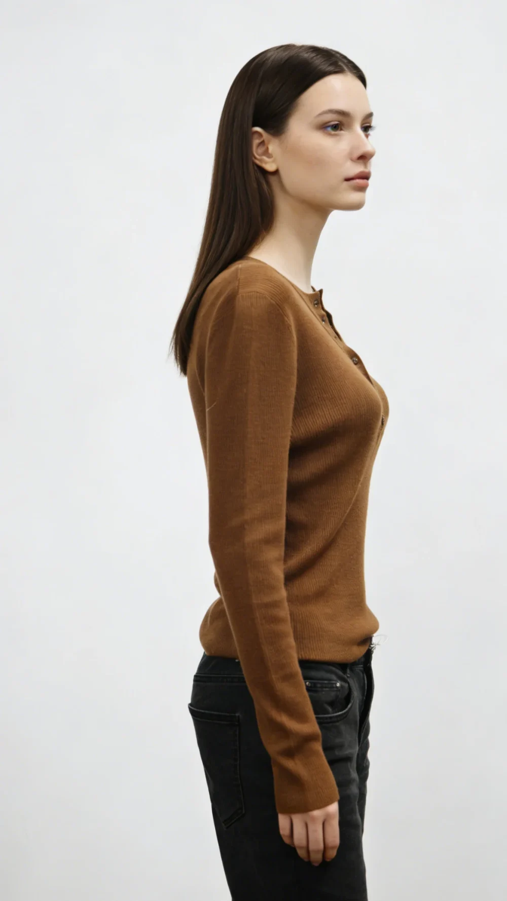 Wool Blend Ribbed Henley Top (3)