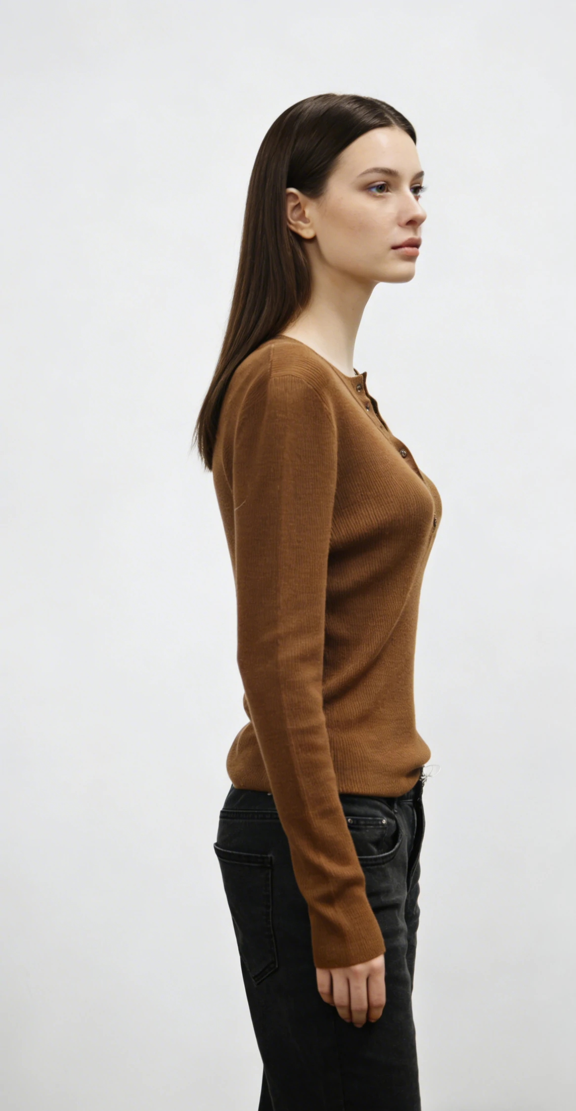 Wool Blend Ribbed Henley Top 2 Wool Blend Ribbed Henley Top - Image 2