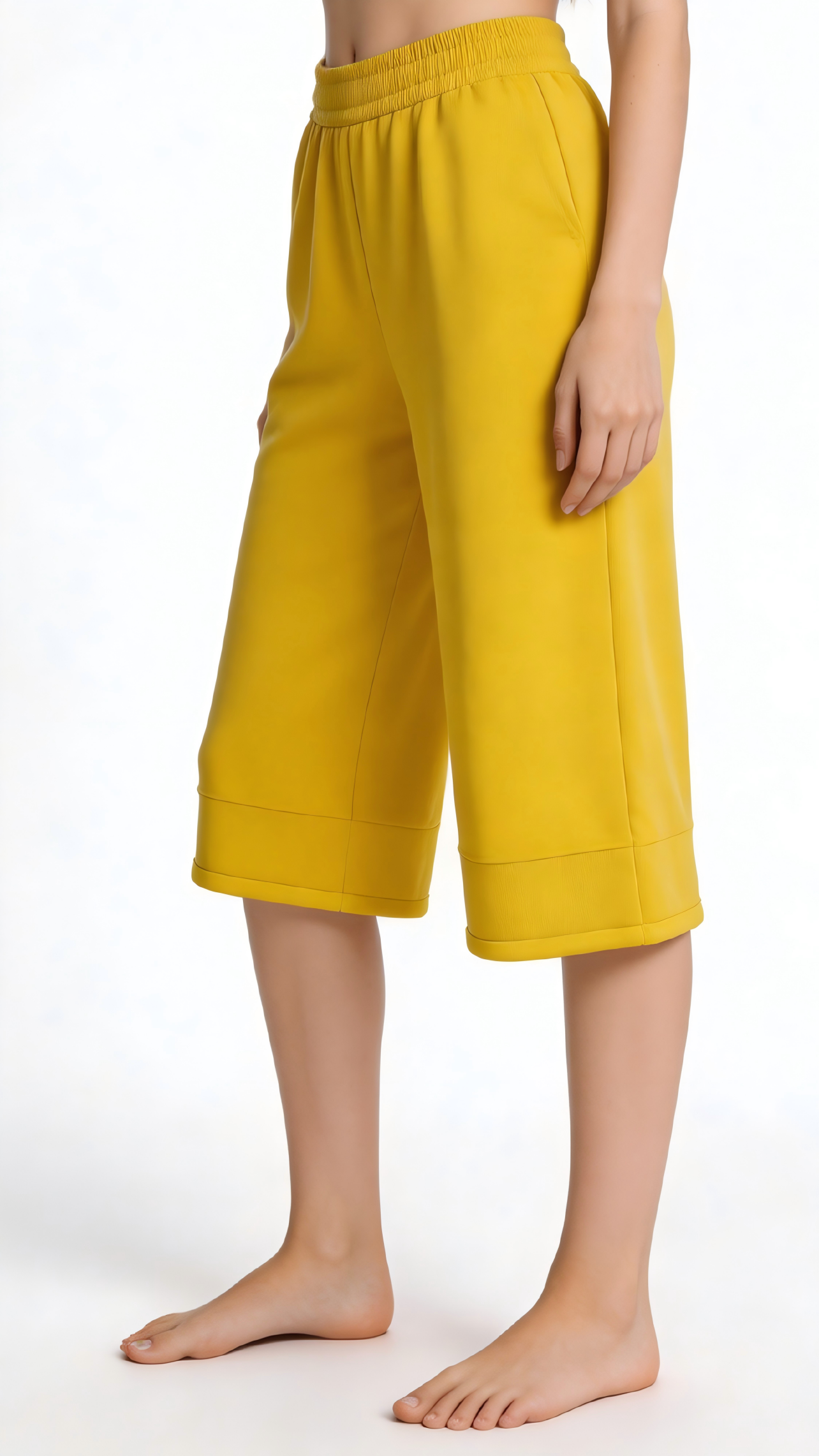 Bright Yellow Knit Culottes - Image 2