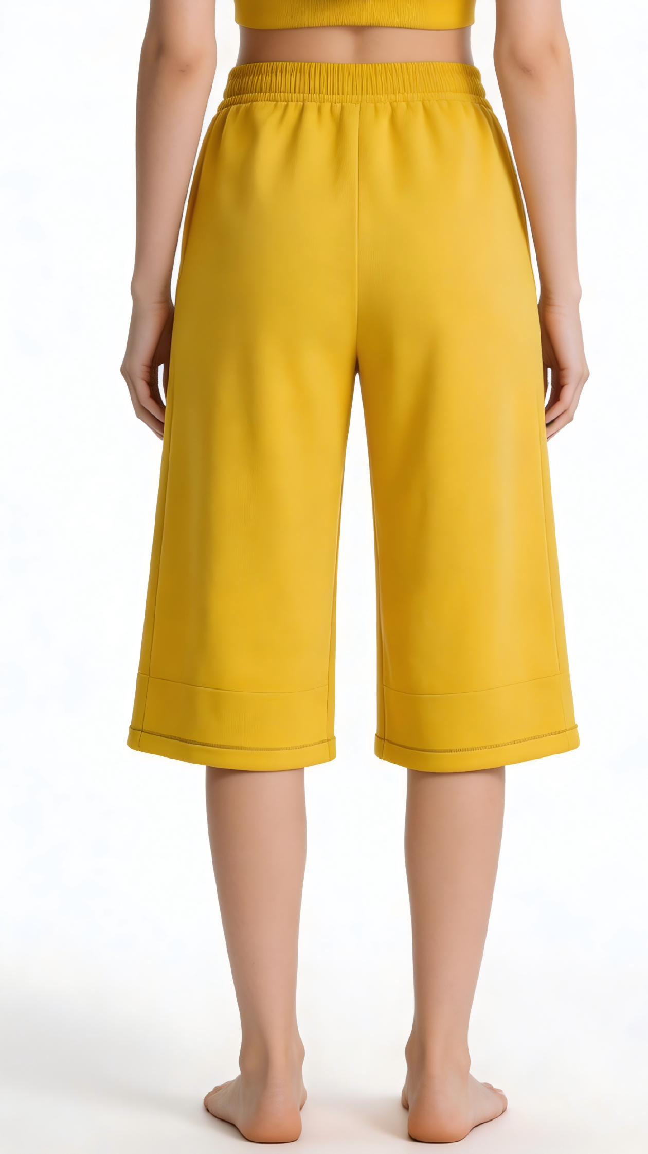 Bright Yellow Knit Culottes - Image 3