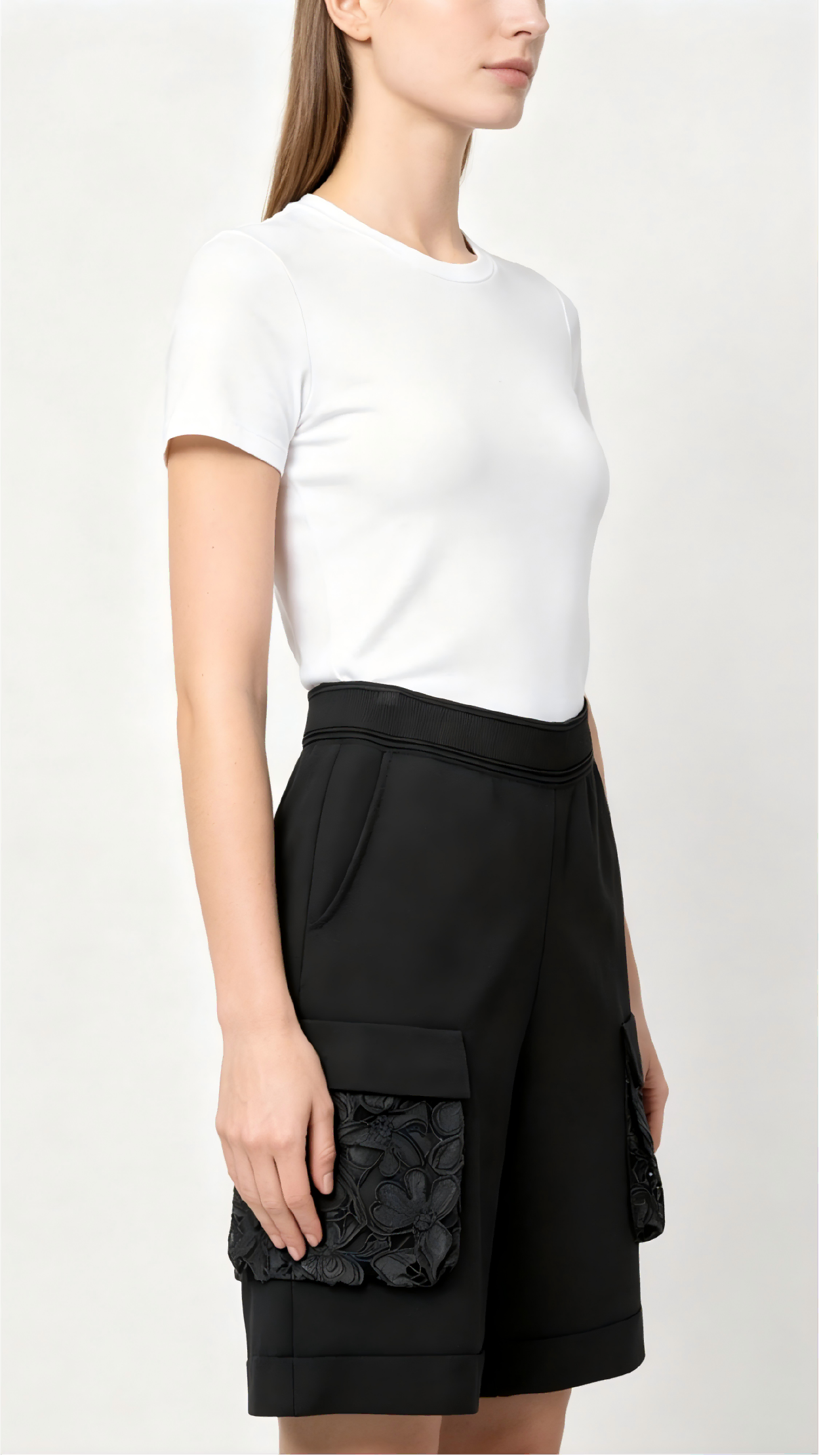 Black Lace Cargo Bermuda Shorts 2 Black Lace Cargo Bermuda Shorts - Image 2