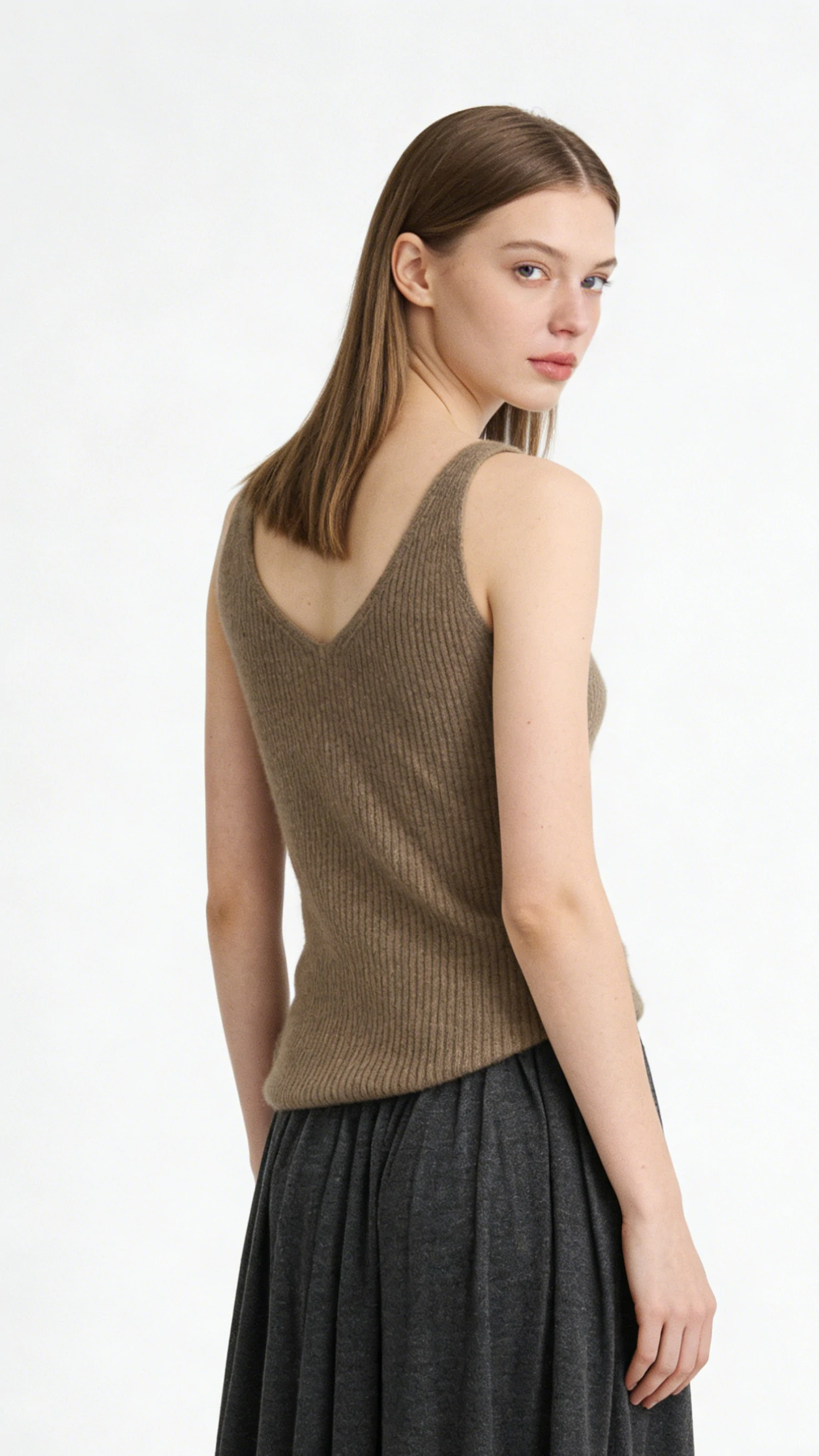 100% Cashmere Ribbed Button-front Tank 2 100% Cashmere Ribbed Button-front Tank - Image 2