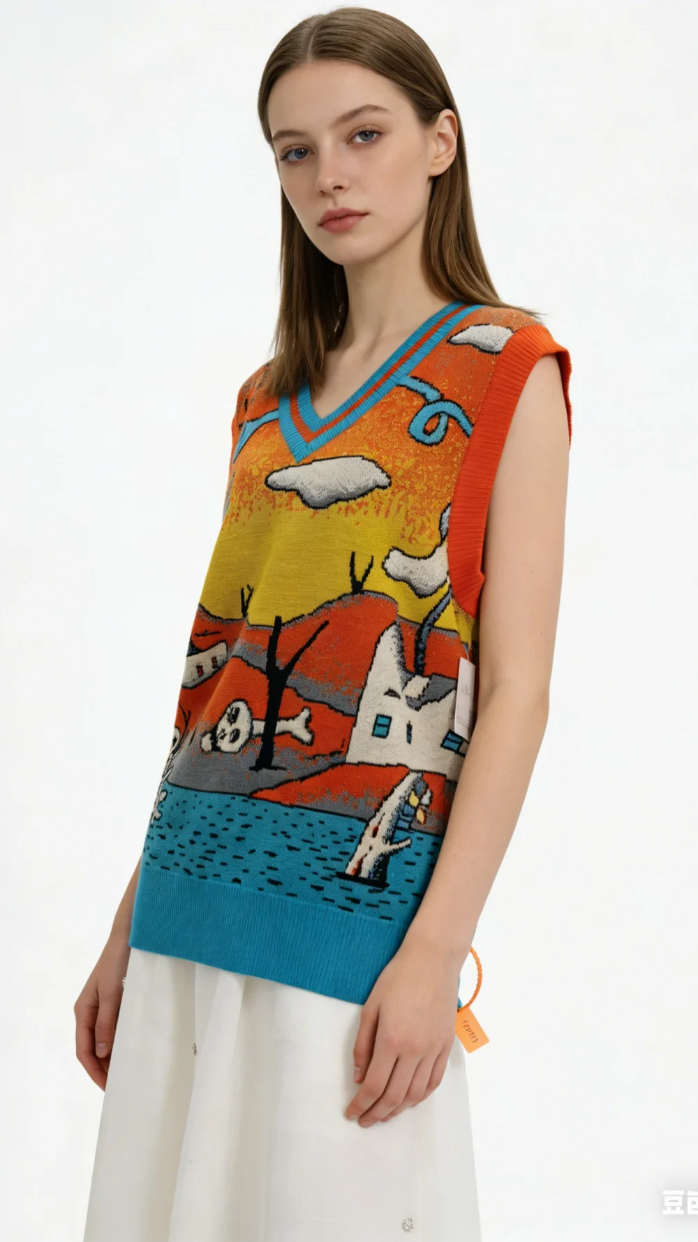 Graphic 100% Wool Sweater Vest
