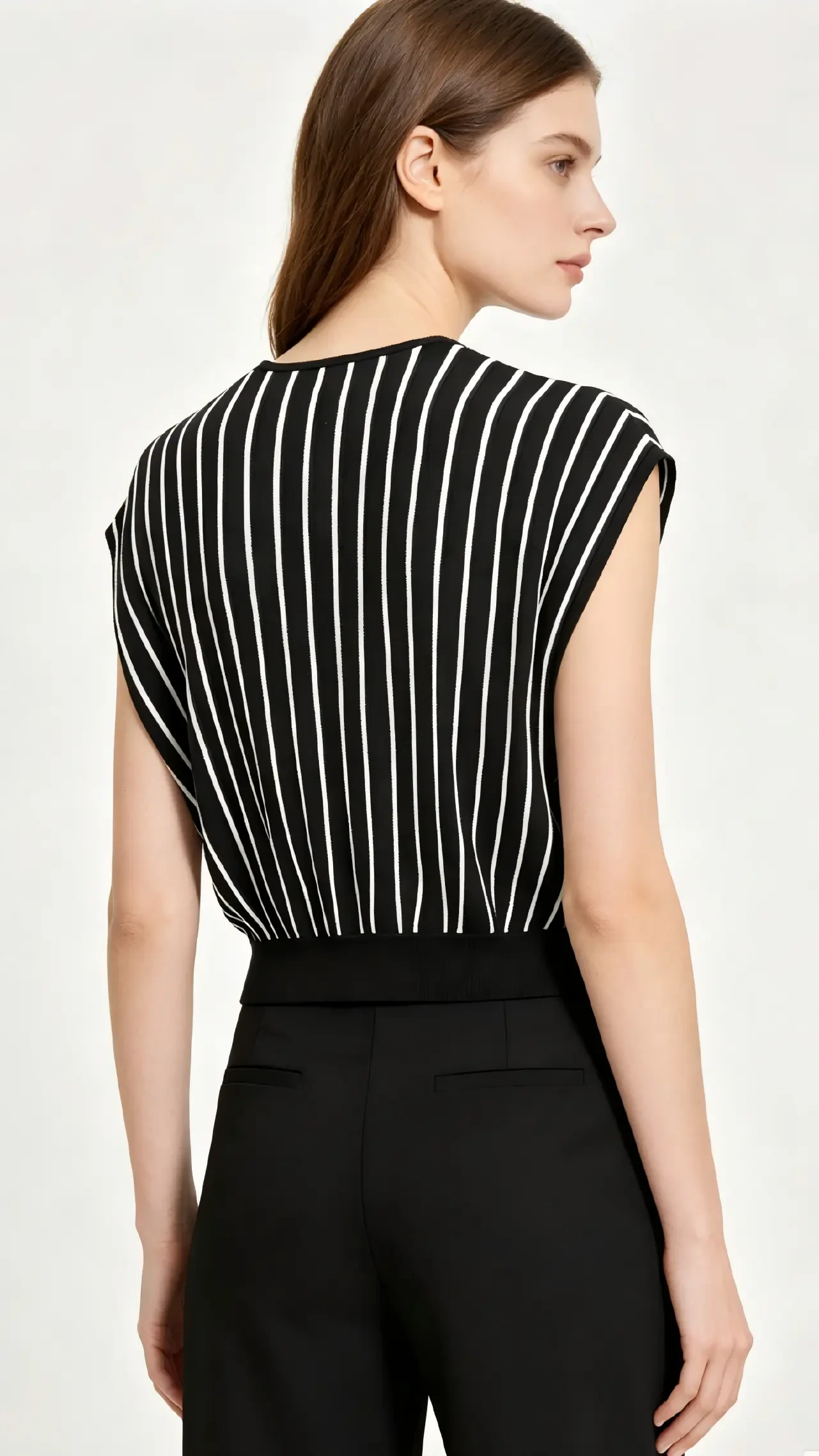 Black and White Striped Knit Top 2 Black and White Striped Knit Top - Image 2