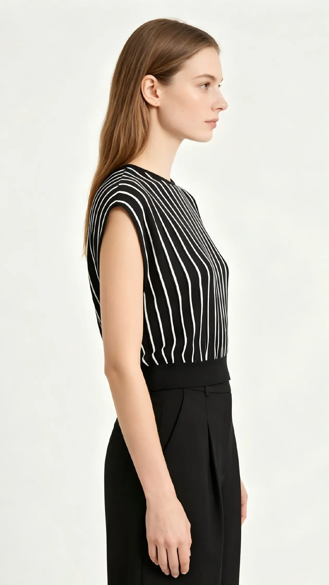 Black and White Striped Knit Top 3 Black and White Striped Knit Top - Image 3