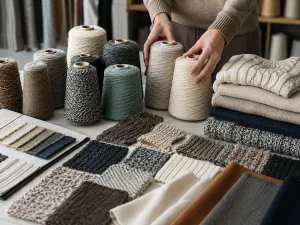 Custom Knitwear Order Guide: MOQ, Price, Samples, Lead Time and Payment 4 Multi Color Yarn Knit Fabric Swatch Library