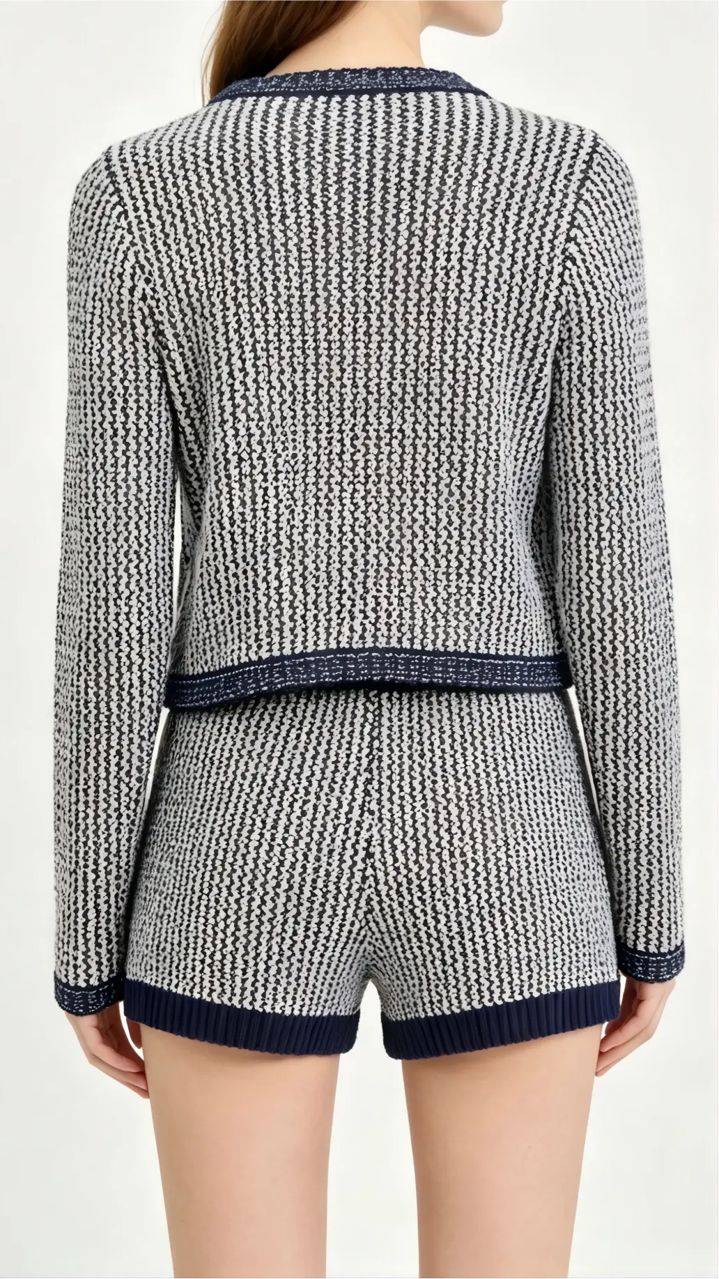 High-Waisted Contrast Knit Shorts 3 High-Waisted Contrast Knit Shorts - Image 3
