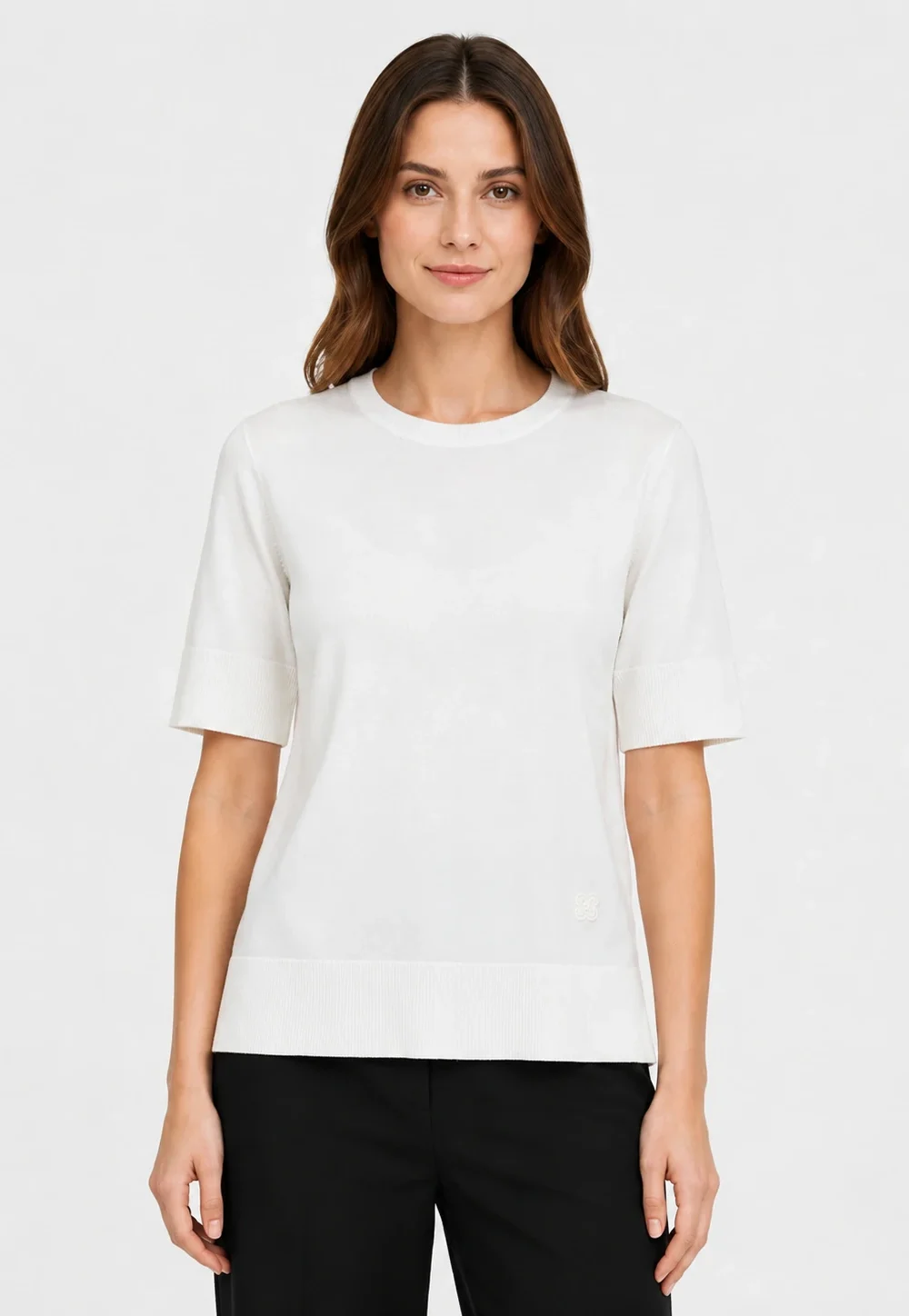Ivory Short-Sleeve Knit Top
