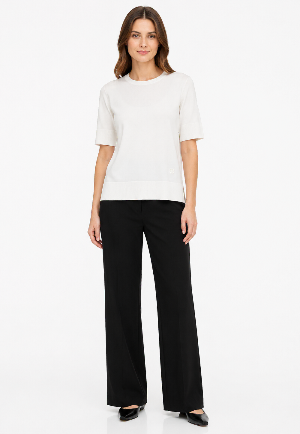Ivory Short-Sleeve Knit Top