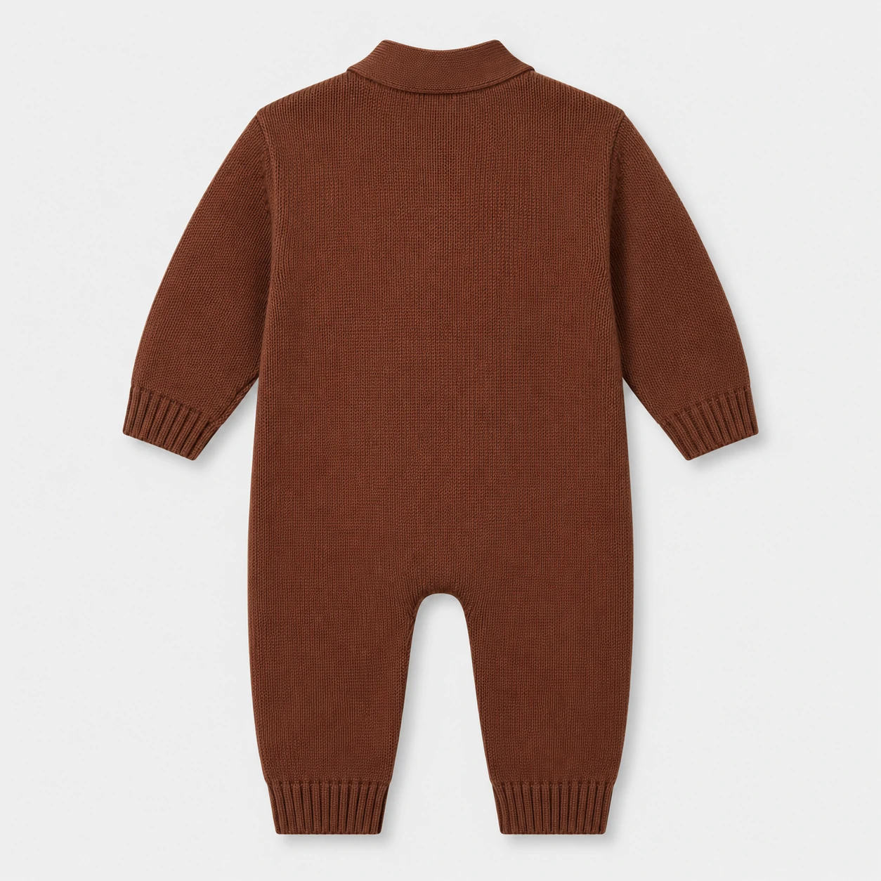 Baby Brown Button-Front Knit Romper 3 Baby Brown Button-Front Knit Romper - Image 3