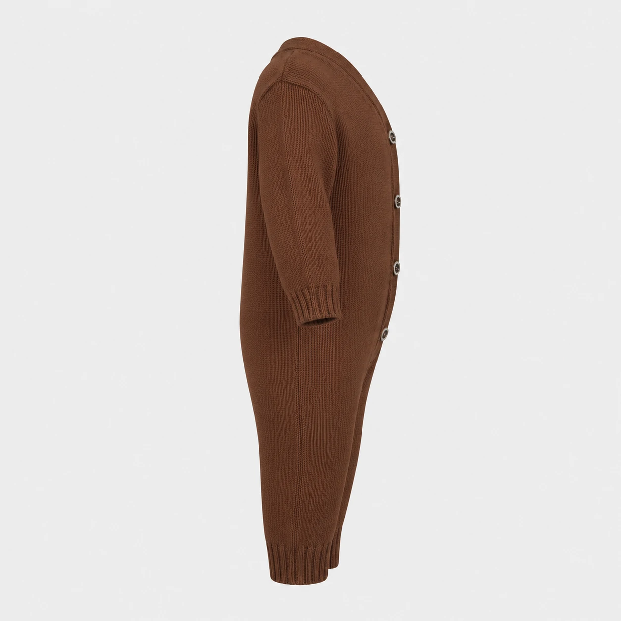 Baby Brown Button-Front Knit Romper 2 Baby Brown Button-Front Knit Romper - Image 2