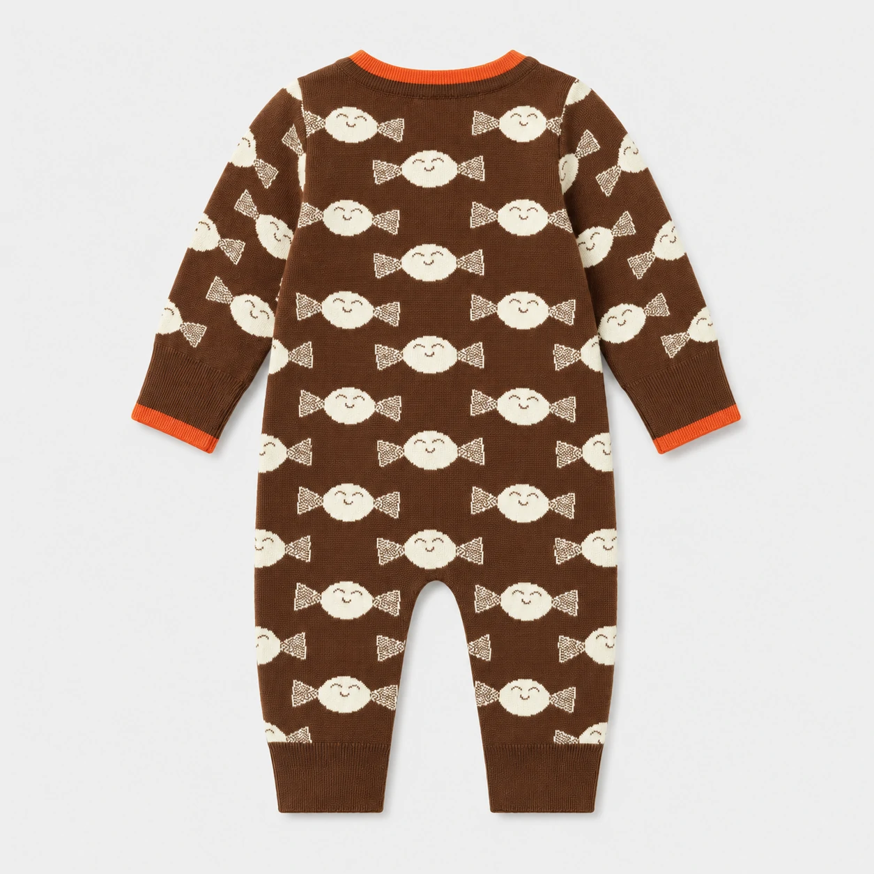 Baby Brown Candy Pattern Knit Romper 3 Baby Brown Candy Pattern Knit Romper - Image 3