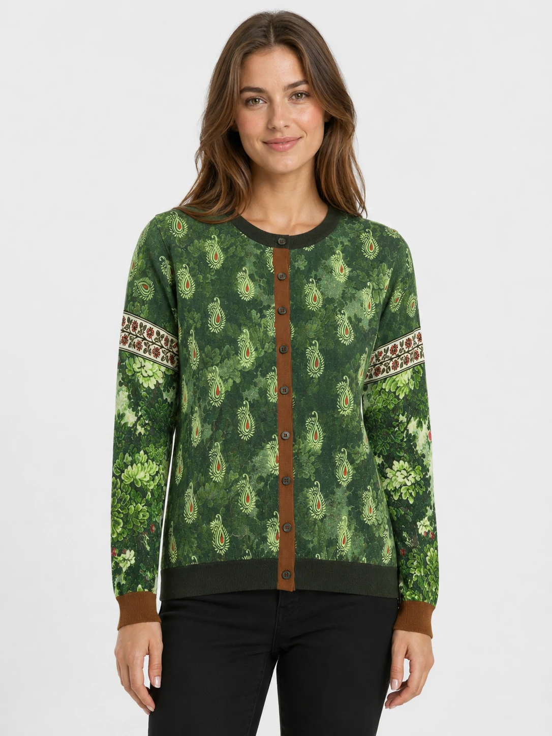 Women’s Vintage Hunting Scene Printed Knit Cardigan 1 Women’s Vintage Hunting Scene Printed Knit Cardigan