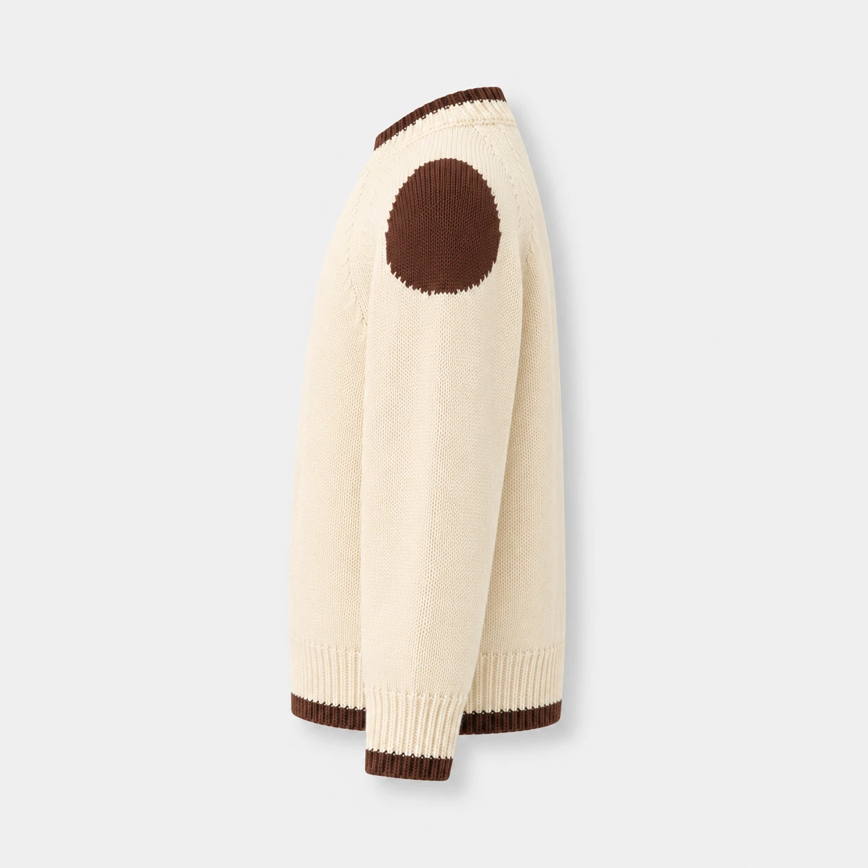 Kids Cream Knit Sweater with Brown Patches 3 Kids Cream Knit Sweater with Brown Patches - Image 3