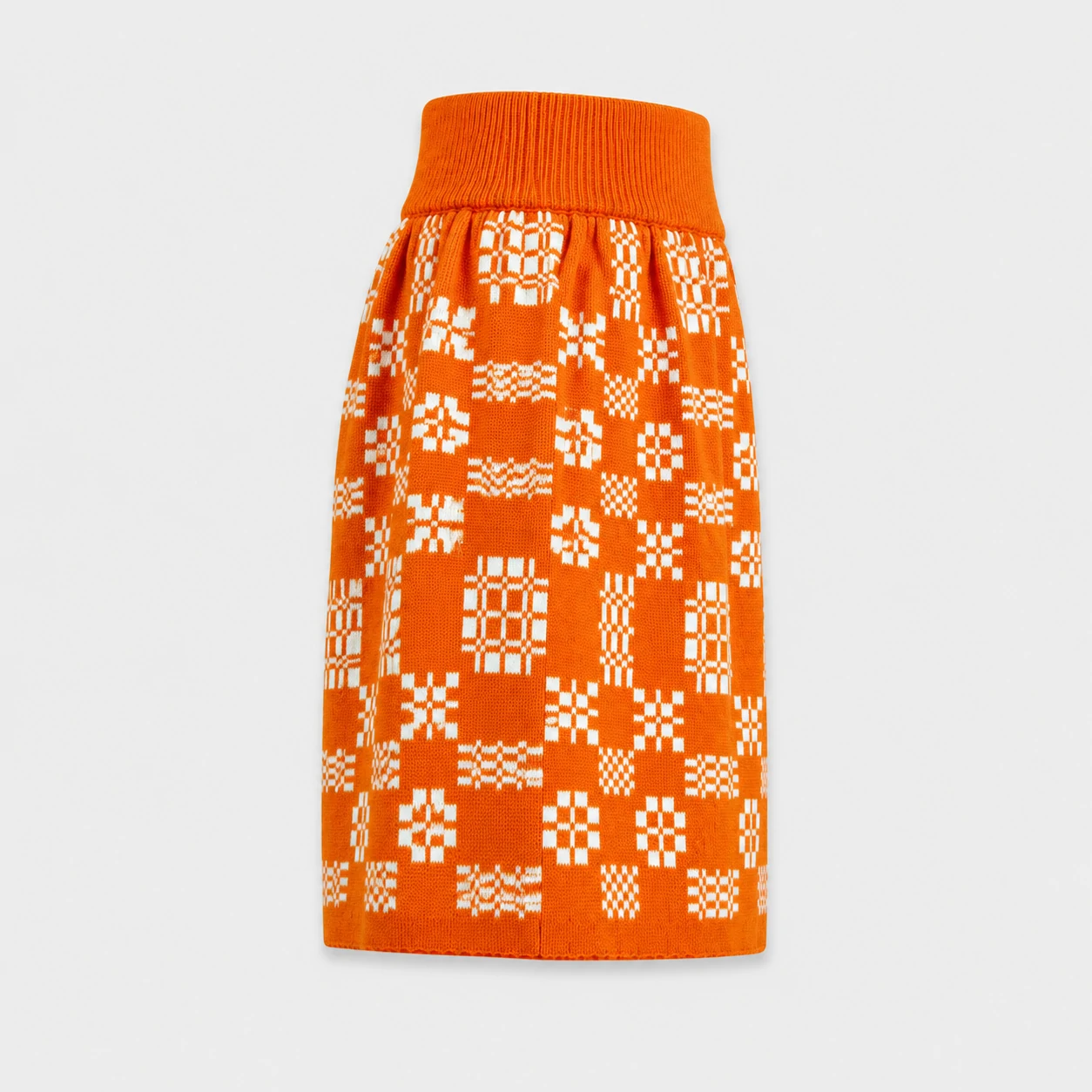 Kids Orange Geometric Knit Skirt 2 Kids Orange Geometric Knit Skirt - Image 2